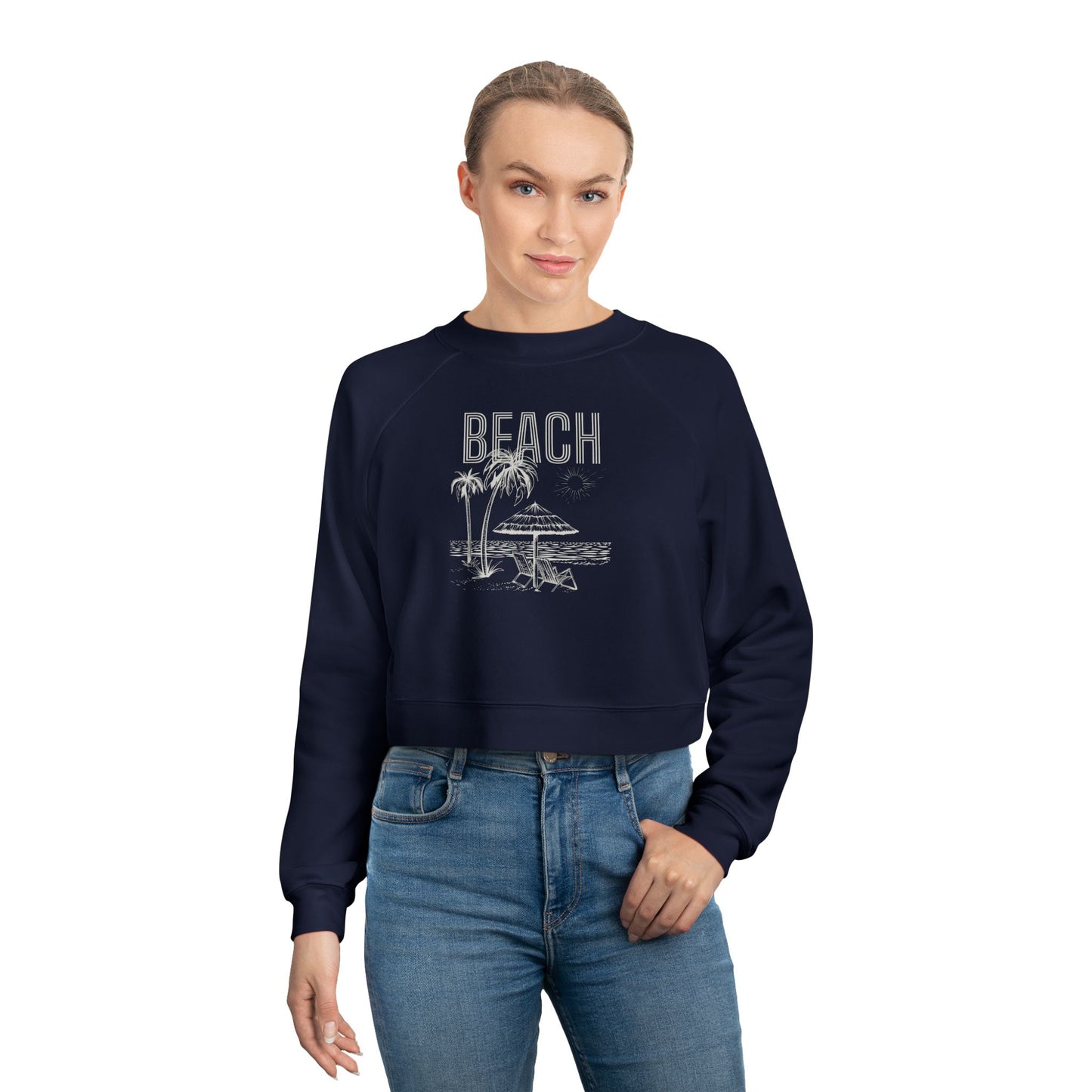 Women's Beach Vibes Cropped Pullover