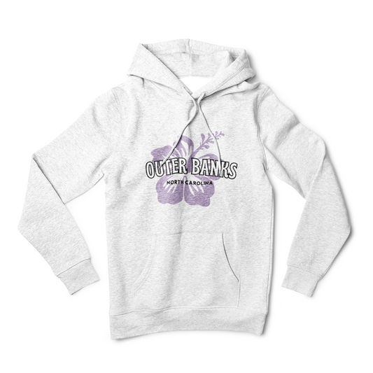 Outer Banks Hoodie -Unisex Sweatshirt, Hibiscus Flower, Surf girl, Cozy hoodie, gift for him, gift for her, Beach nights, women's hoodie