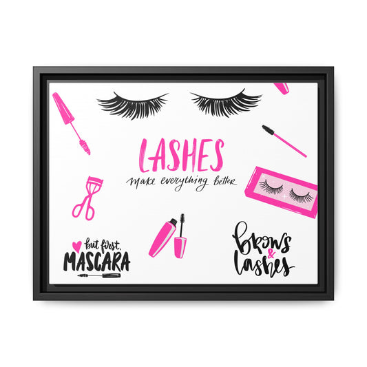 Framed Lashes Make Everything Better| Matte Canvas Wall Art