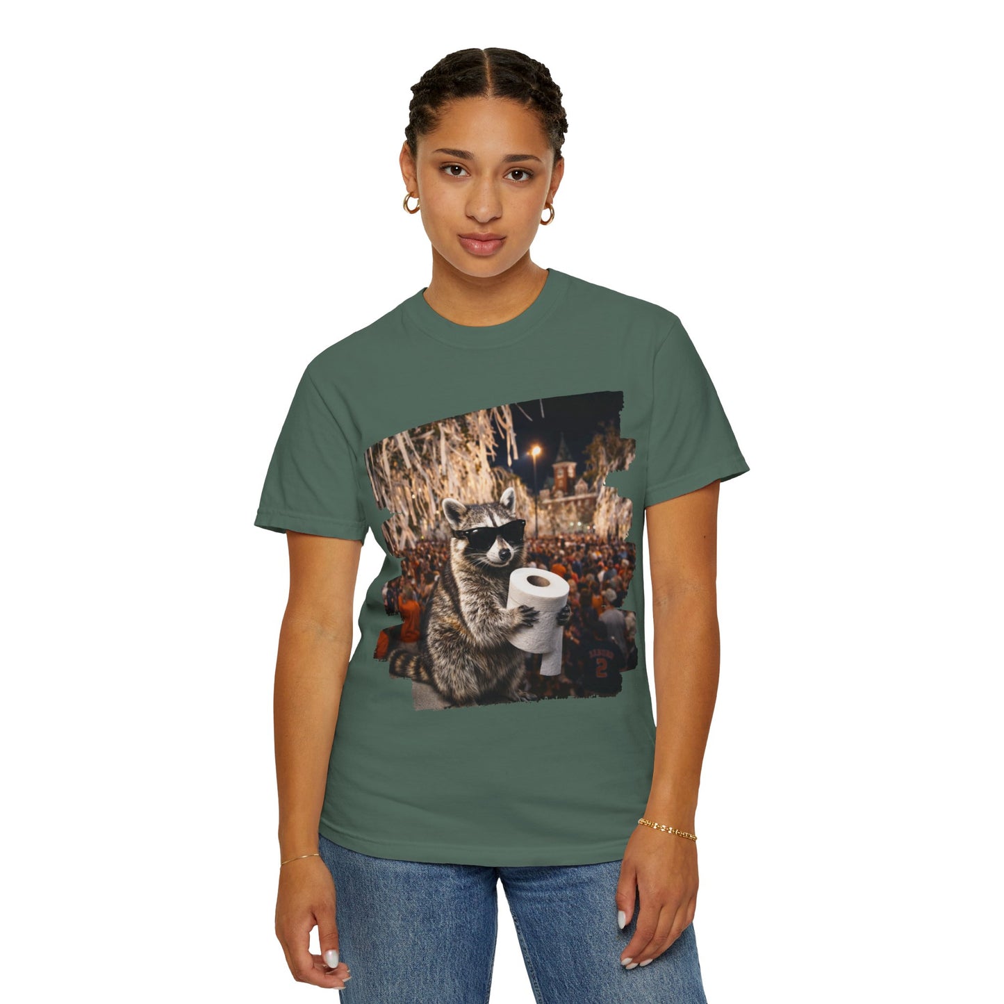 Raccoon Football T-Shirt — Comfort Colors Garment-Dyed Tee