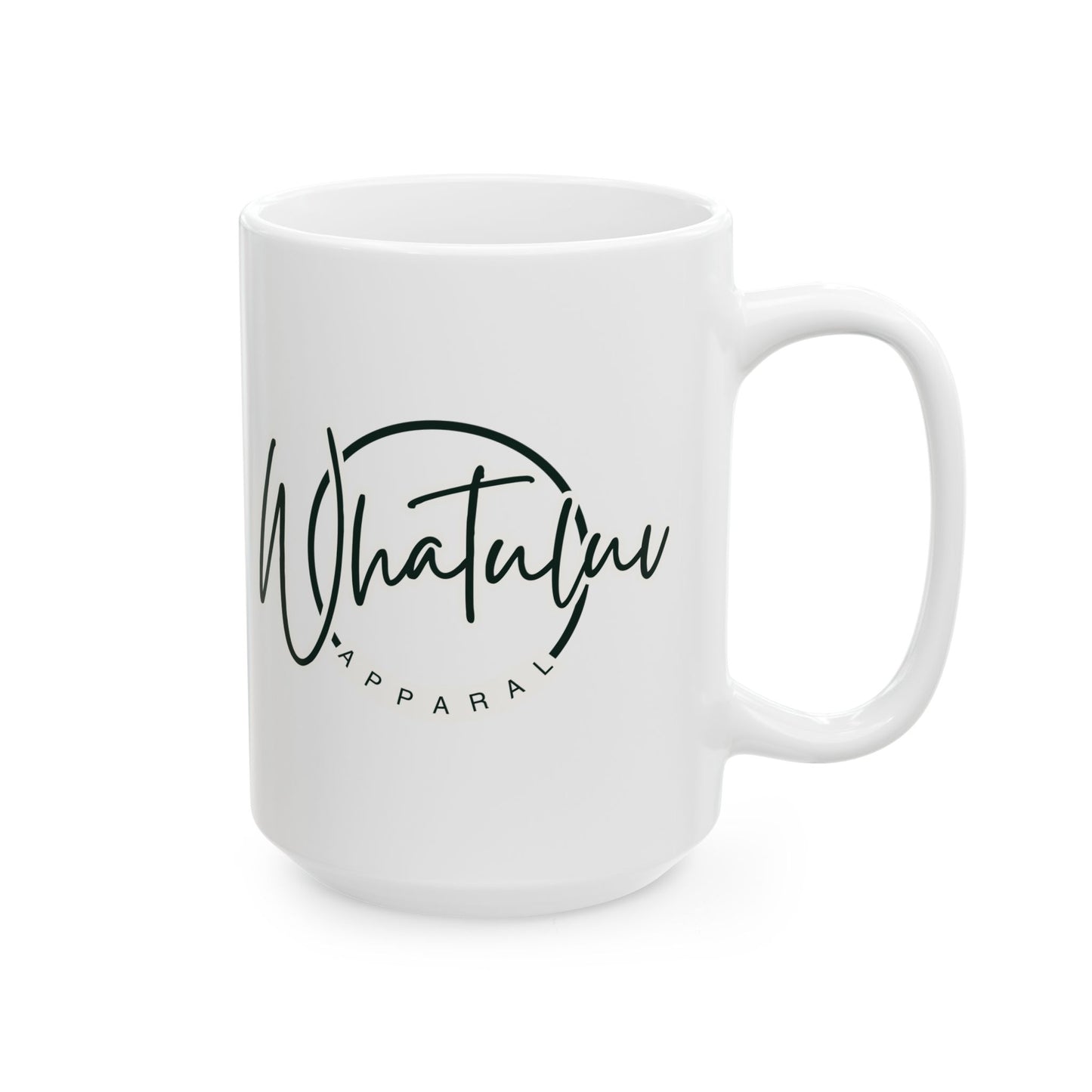 Whatuluv Logo, Ceramic Mug, Coffee Cup, Gift for Her, Tea Lover, Kitchen Decor, Personalized Drinkware, hot or cold liquids, Dishwasher safe