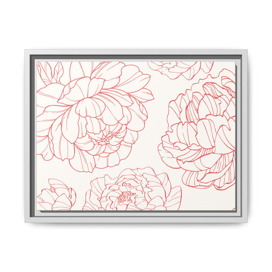Floral Matte Canvas, White Wooden Framed, Matching Shower Curtain Available