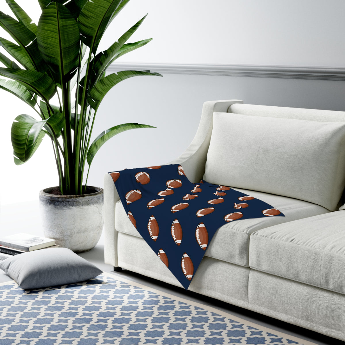 Baby Swaddle Blanket with Football Pattern