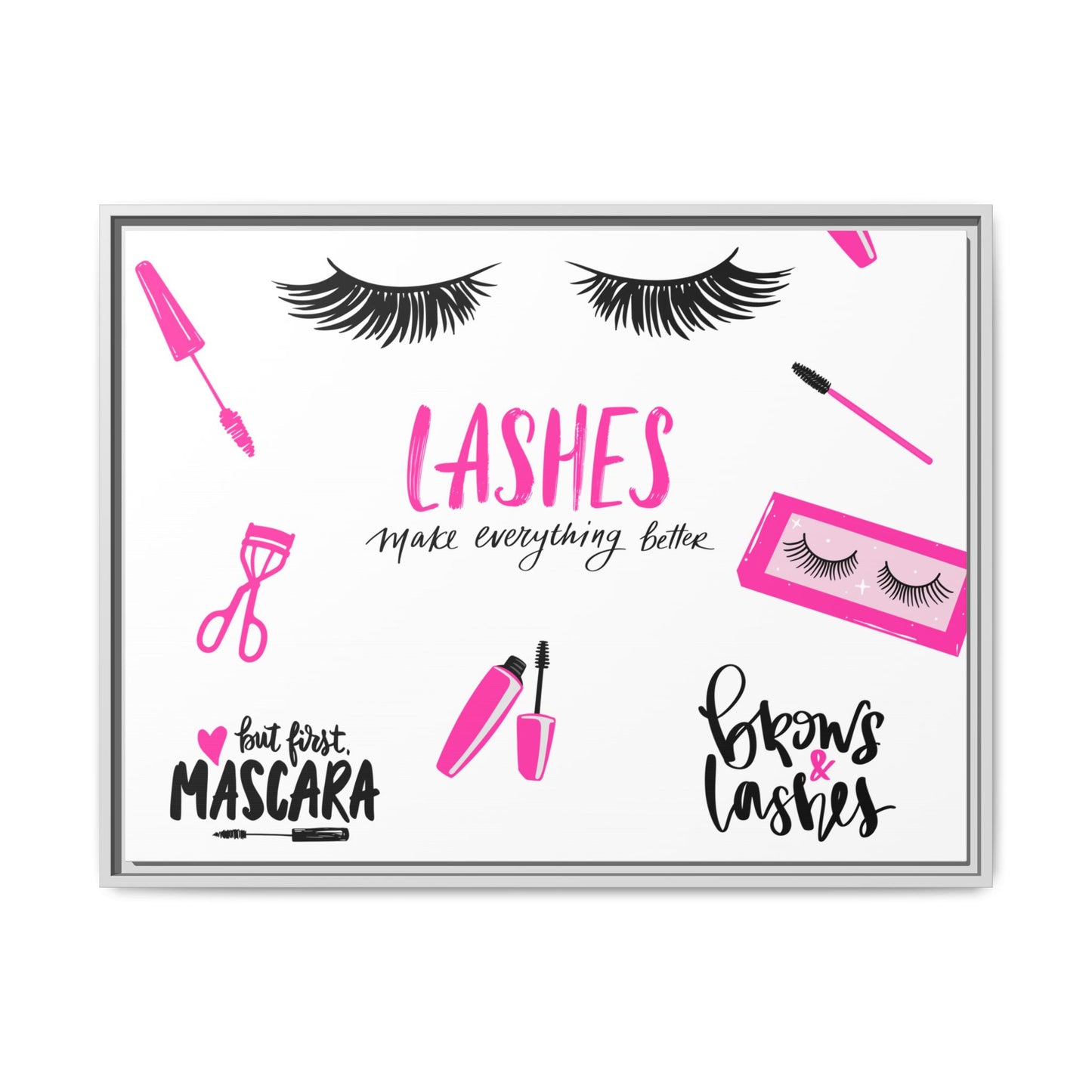 Framed Lashes Make Everything Better| Matte Canvas Wall Art