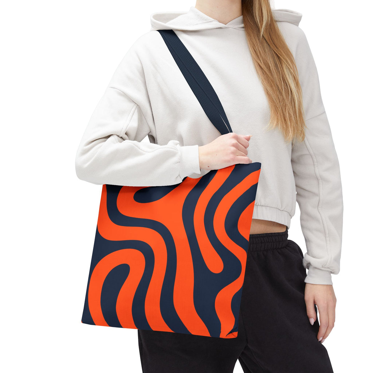 Tiger stripe Orange and Navy Tote Bag