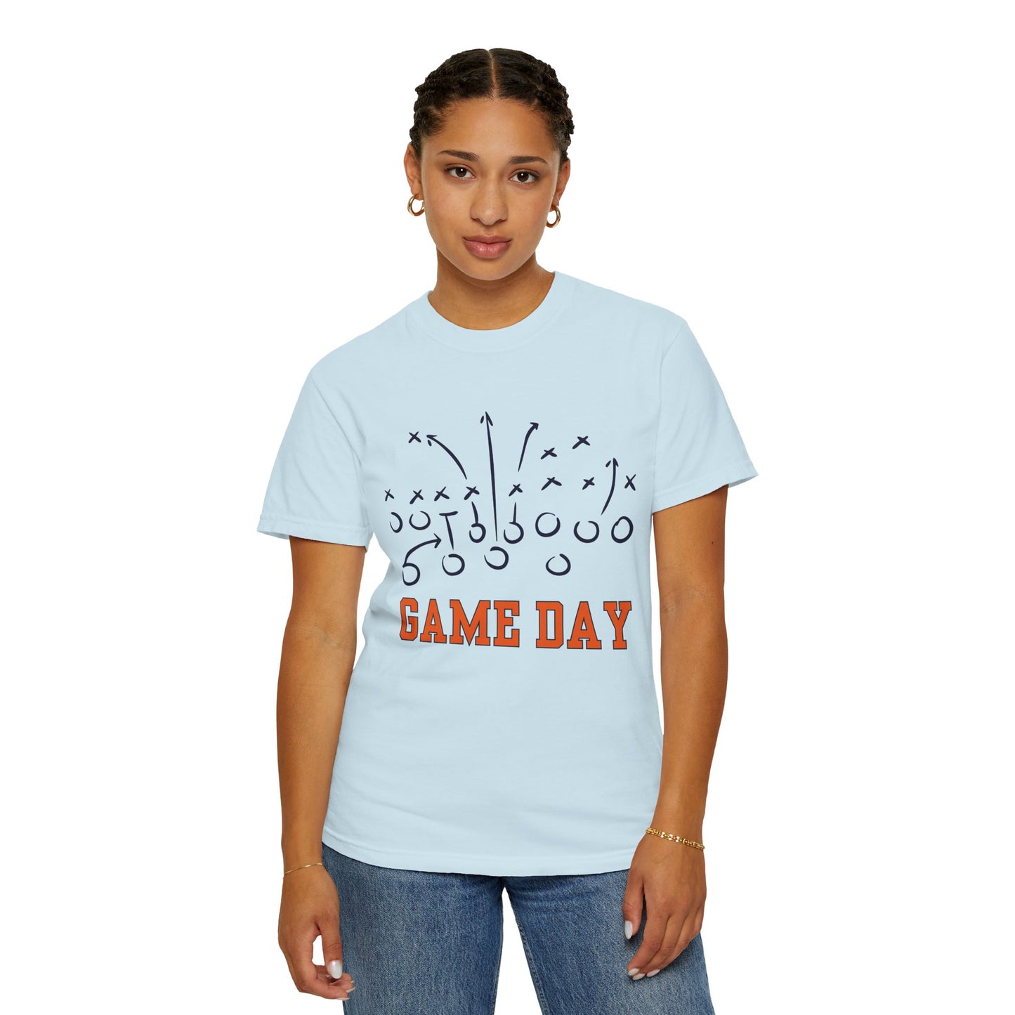 Game Day Football T-Shirt — Hand-Drawn Orange Play Routes