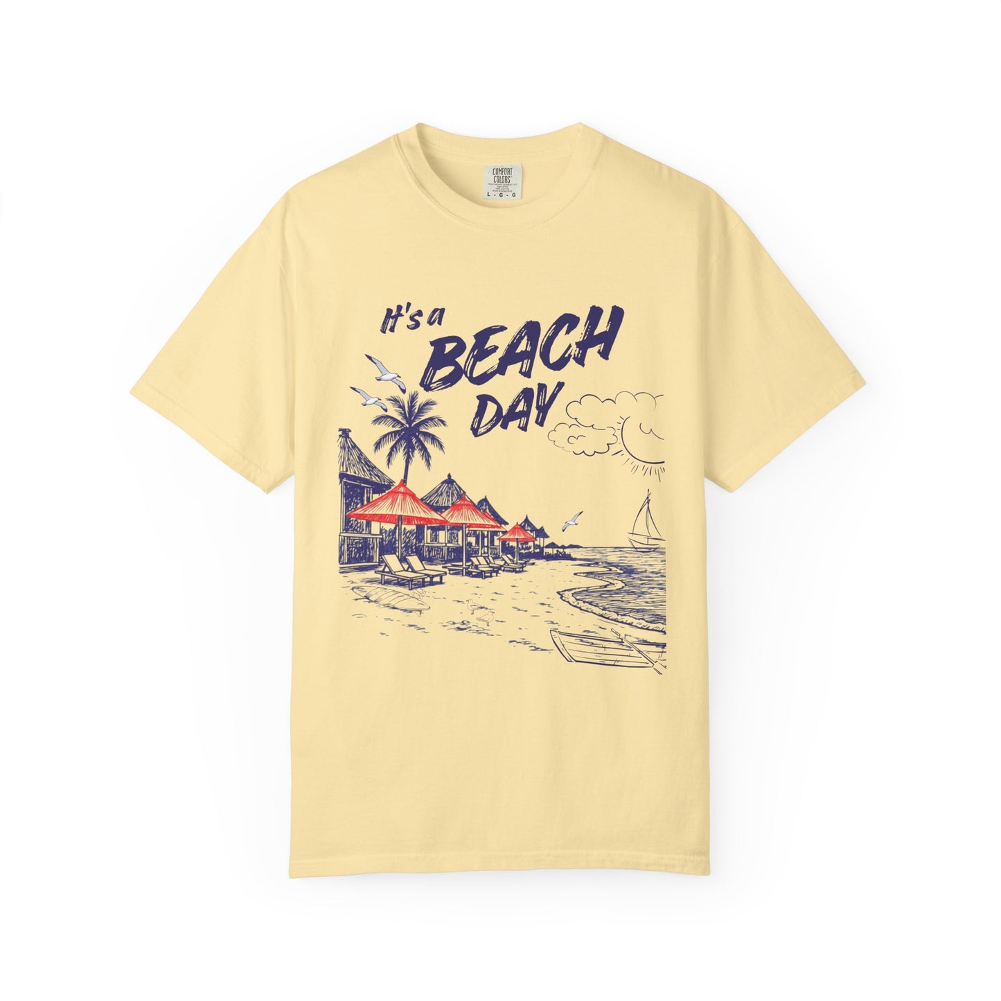 Beach Day Beach Night T-Shirt — Front & Back Beach Scene Unisex Tee