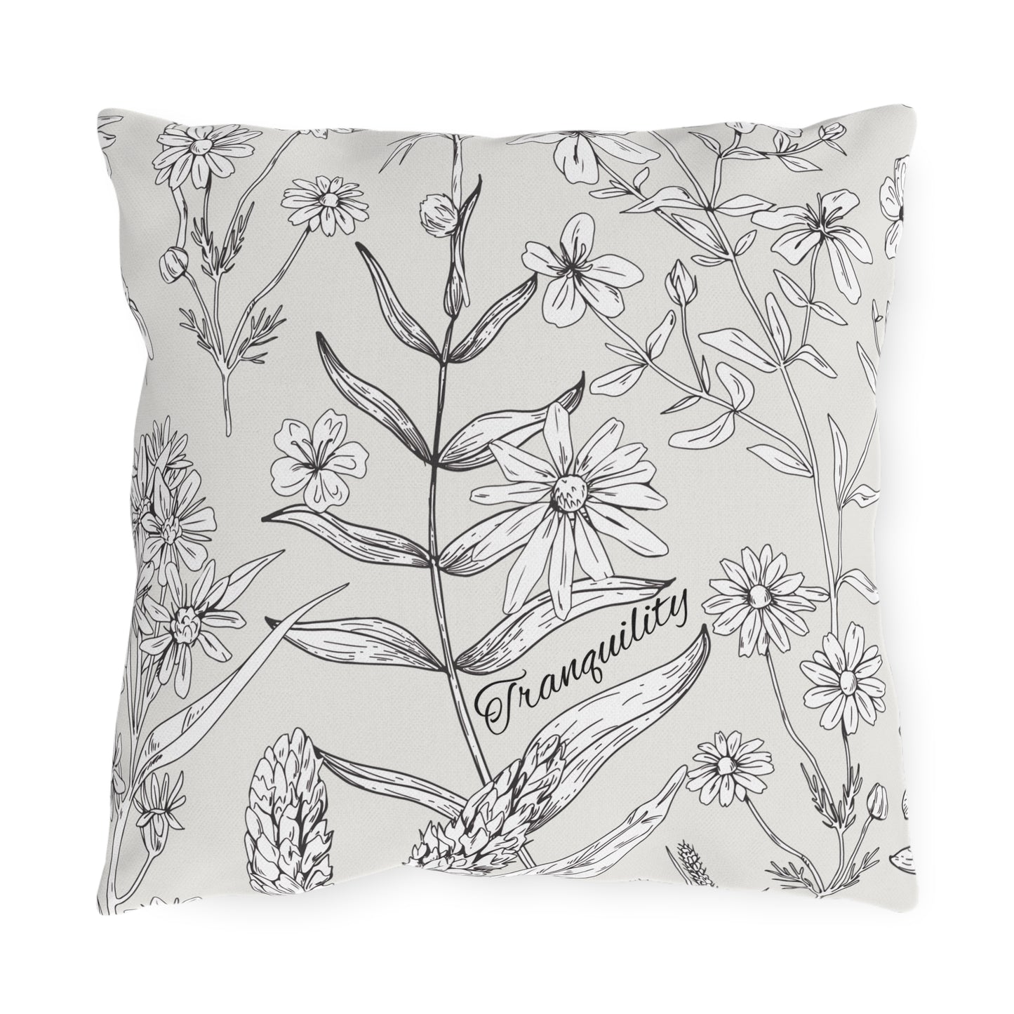 Tranquility Floral Outdoor Pillows, Outdoor Decor, Garden Cushions, Patio Accessories, Home Relaxation, Water resistant, UV protection