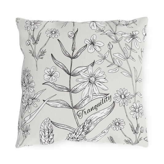 Tranquility Floral Outdoor Pillows, Outdoor Decor, Garden Cushions, Patio Accessories, Home Relaxation, Water resistant, UV protection