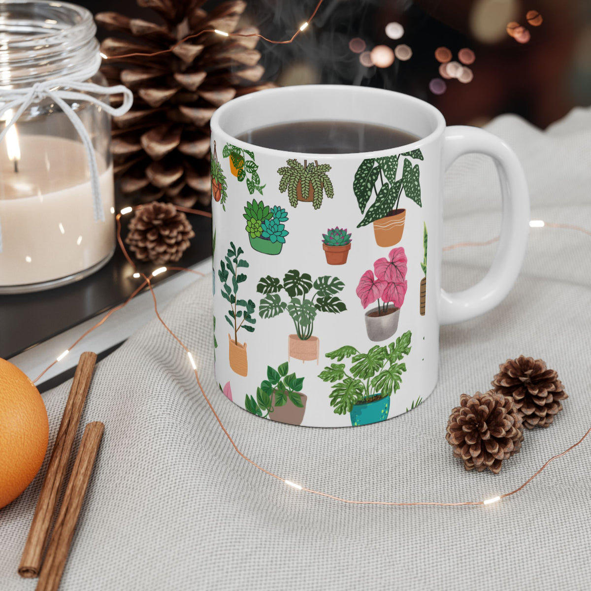 Colorful Houseplant Lover Ceramic Coffee Cup (11oz, 15oz)