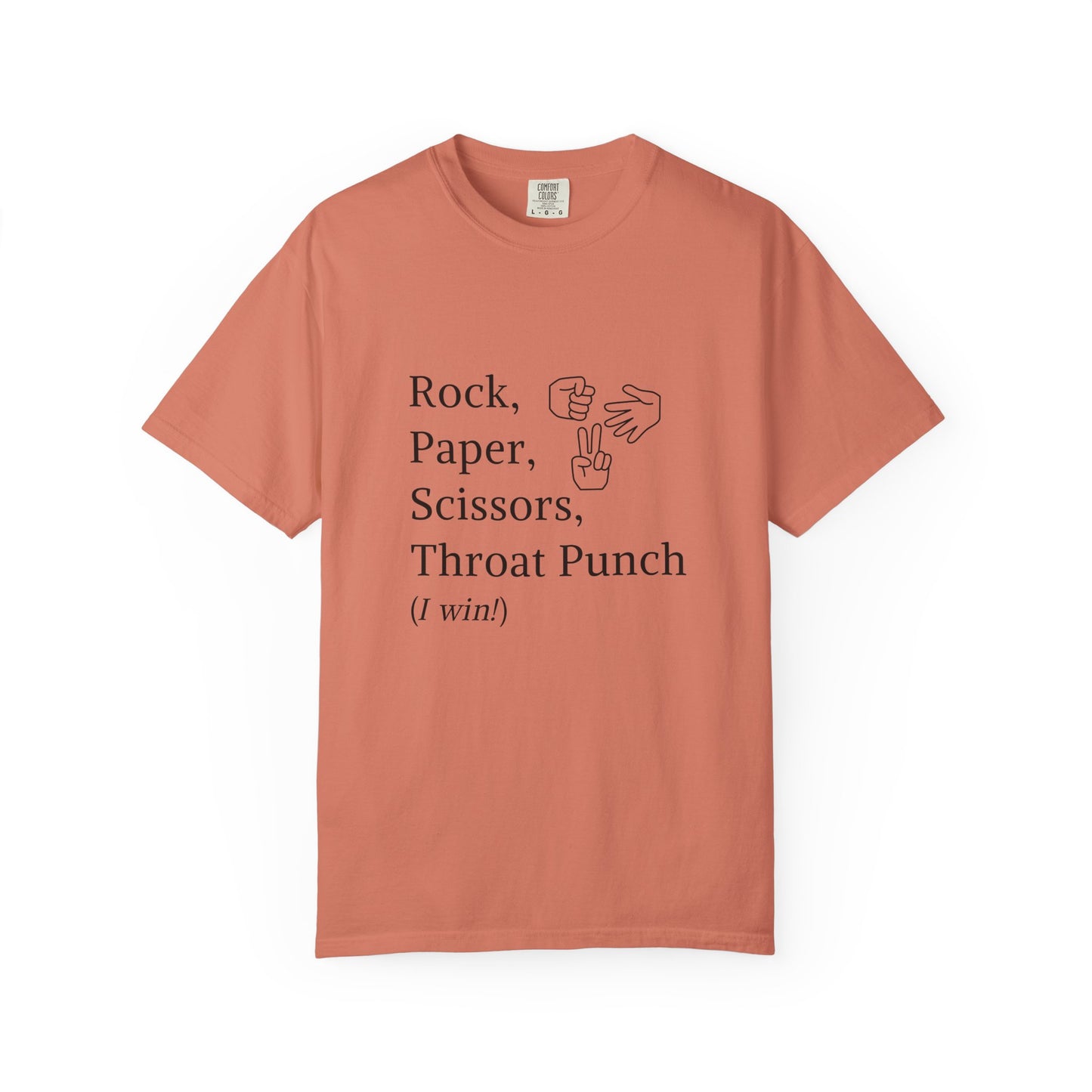 Rock Paper Scissors Throat Punch T-Shirt — Funny Adult Graphic Tee