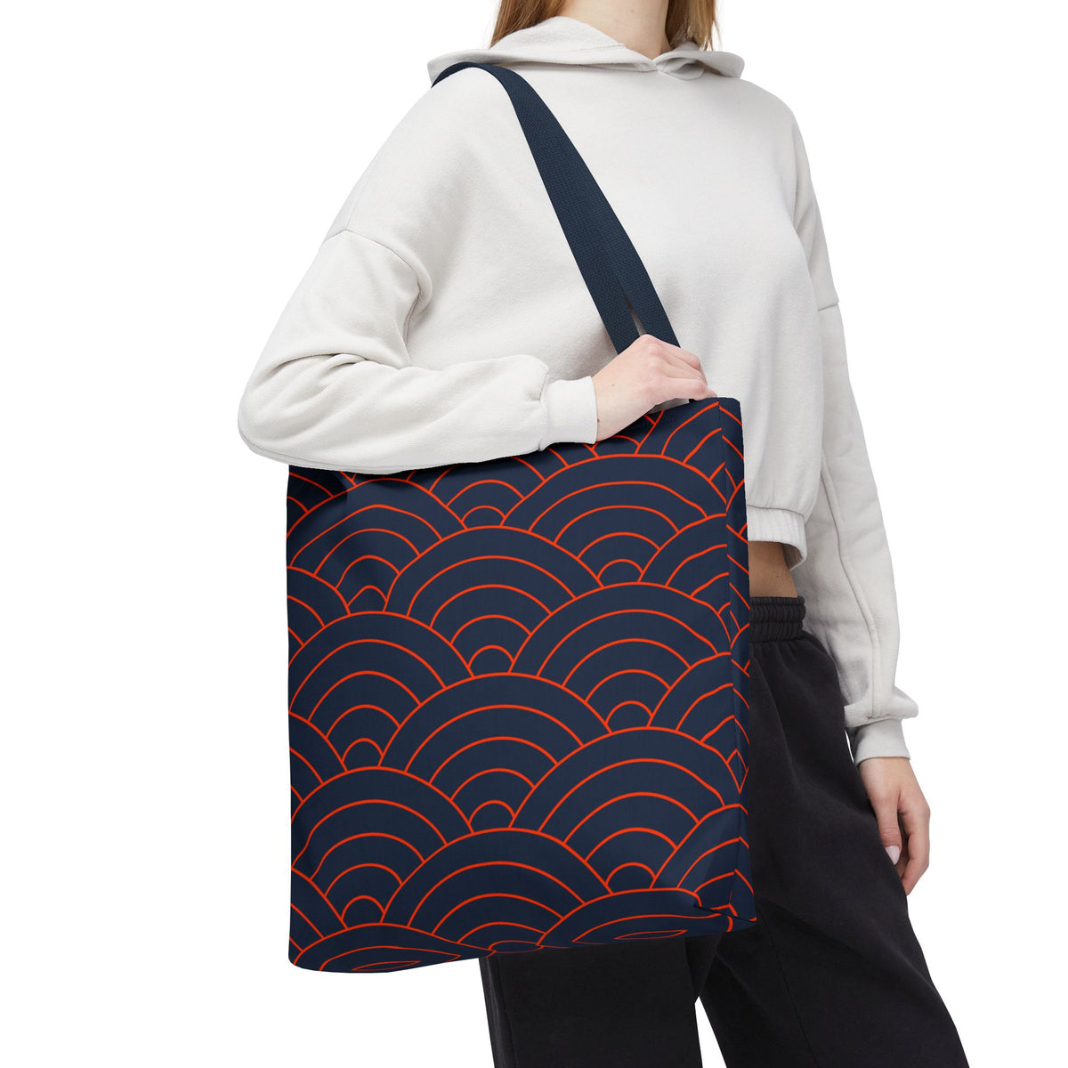 Japanese Seigaiha Wave Pattern Tote Bag