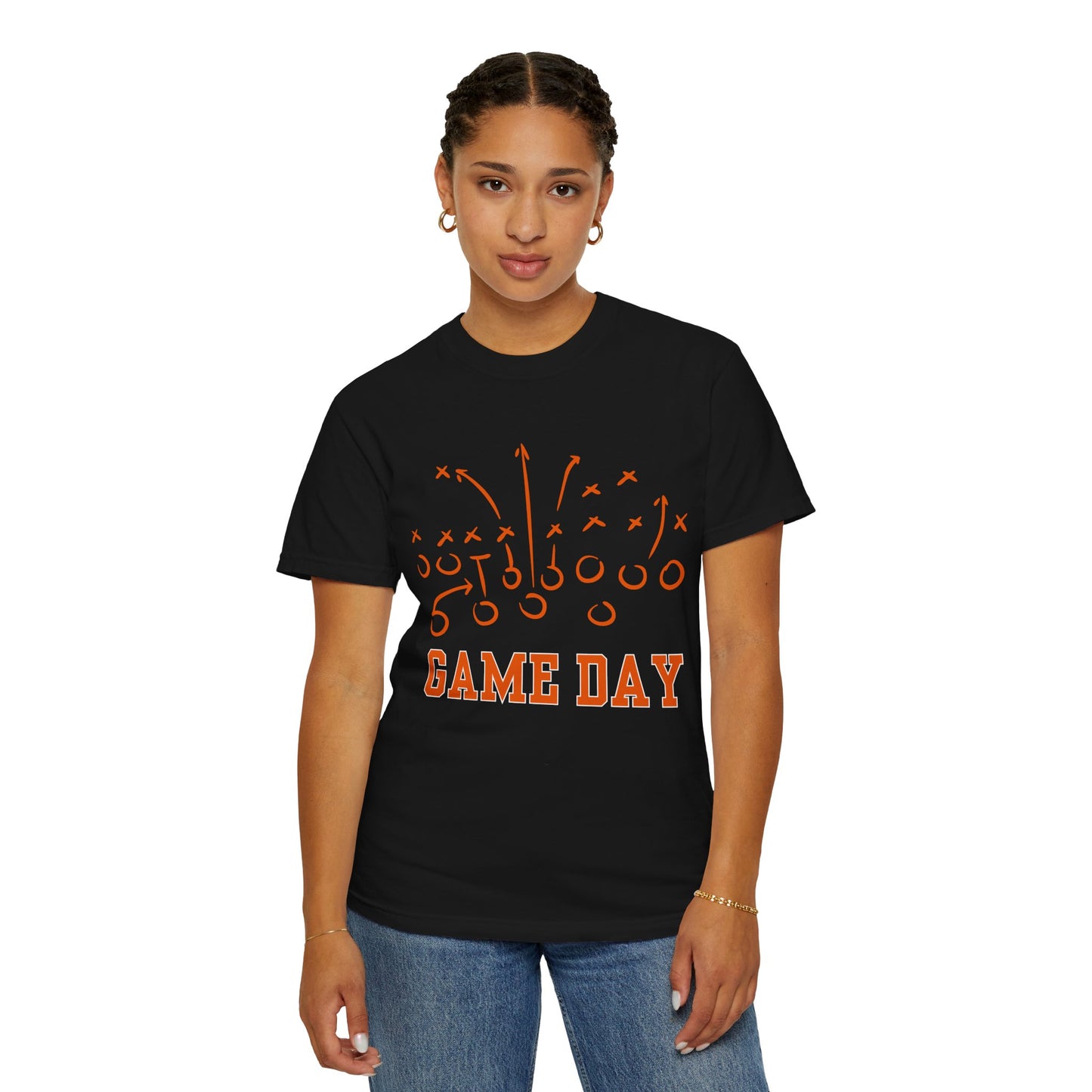 Game Day Football T-Shirt — Hand-Drawn Orange Play Routes