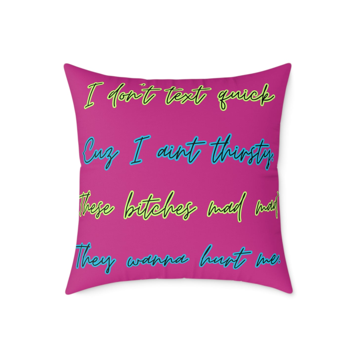 Ima Hot Girl I Do Hot Shit Pillow, Square Poly Canvas Pillow, Dorm Room Decor