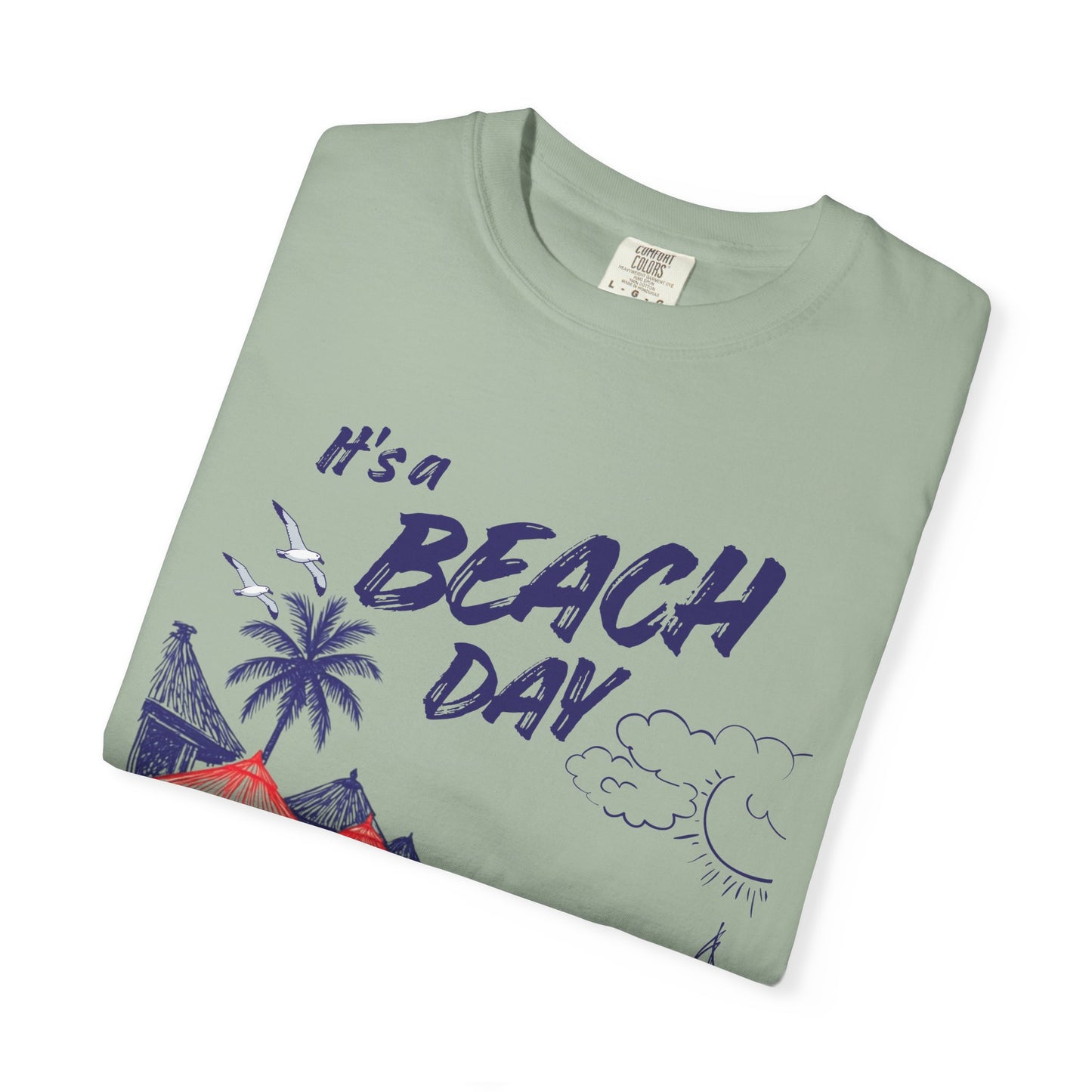 Beach Day Beach Night T-Shirt — Front & Back Beach Scene Unisex Tee