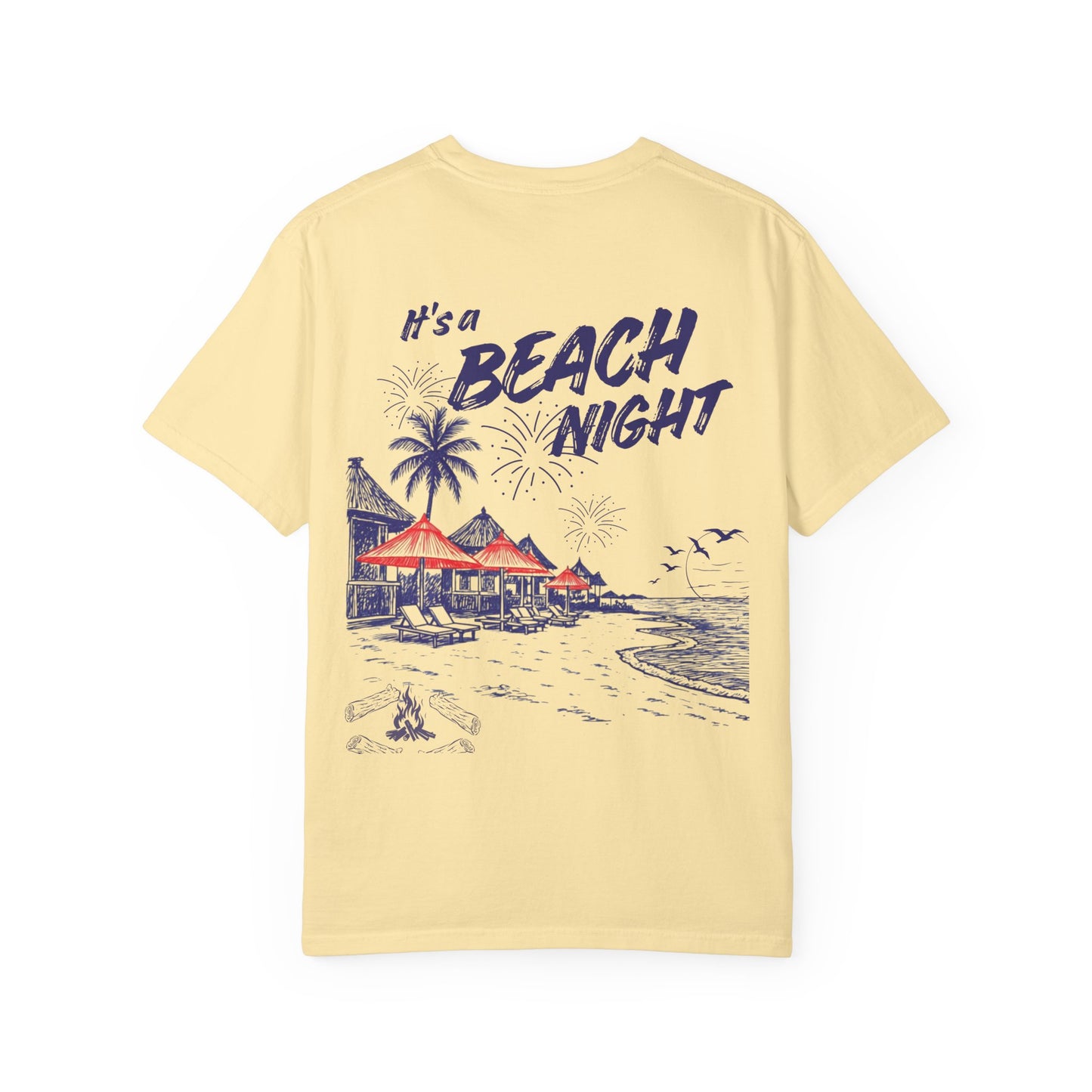 Beach Day Beach Night T-Shirt — Front & Back Beach Scene Unisex Tee
