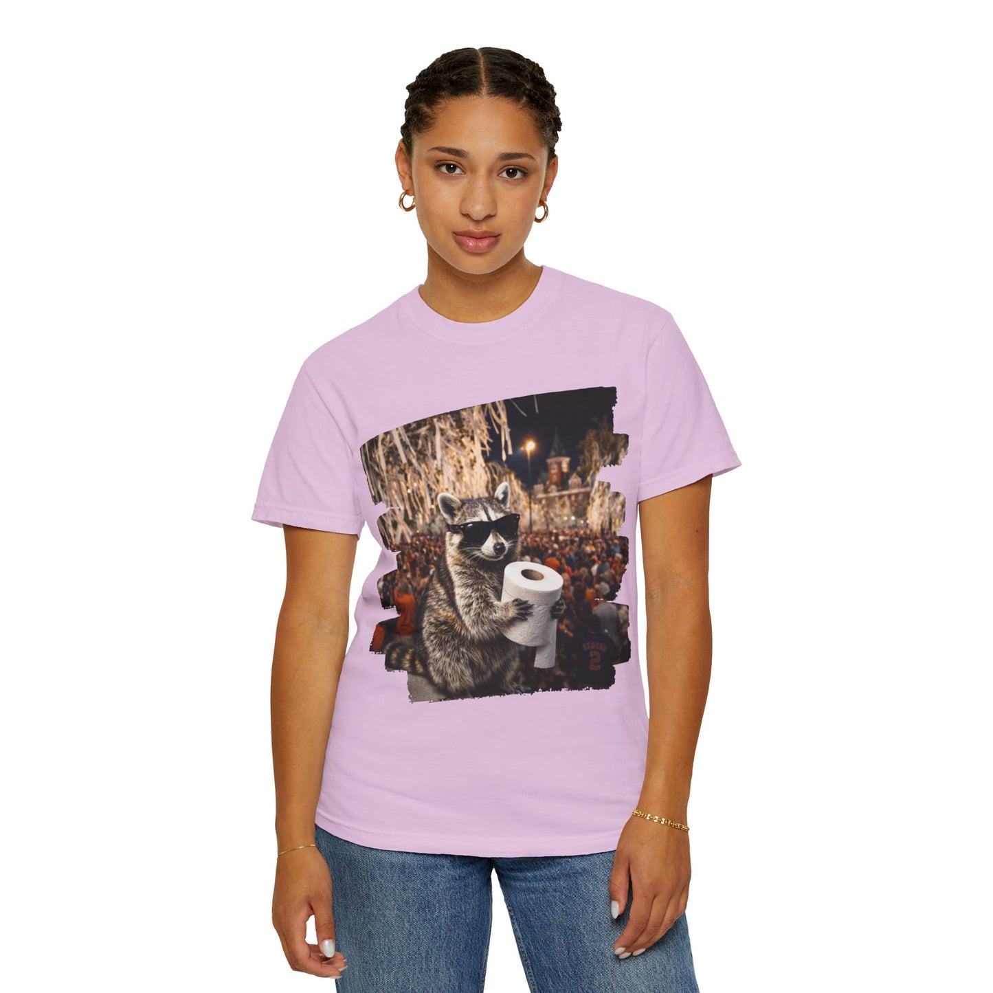 Raccoon Football T-Shirt — Comfort Colors Garment-Dyed Tee