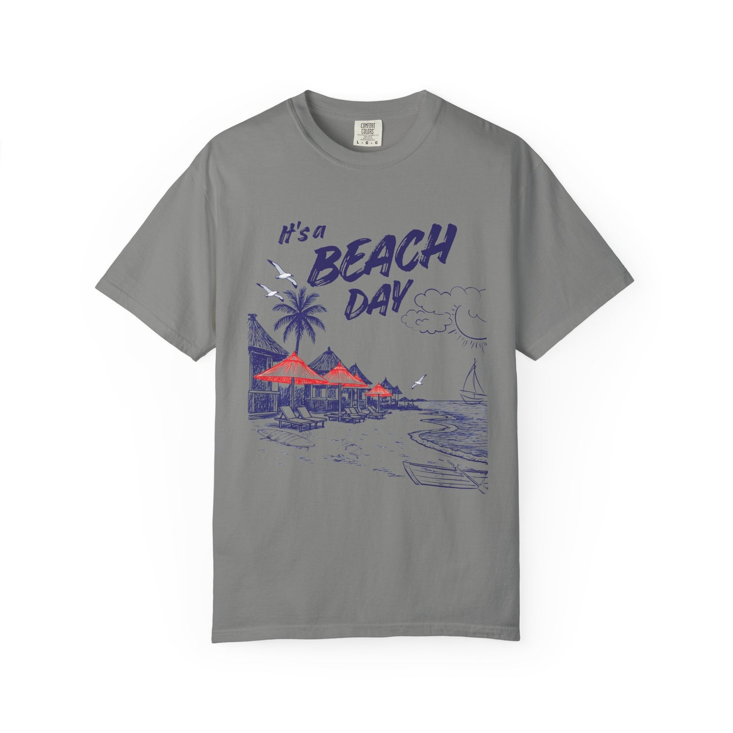Beach Day Beach Night T-Shirt — Front & Back Beach Scene Unisex Tee
