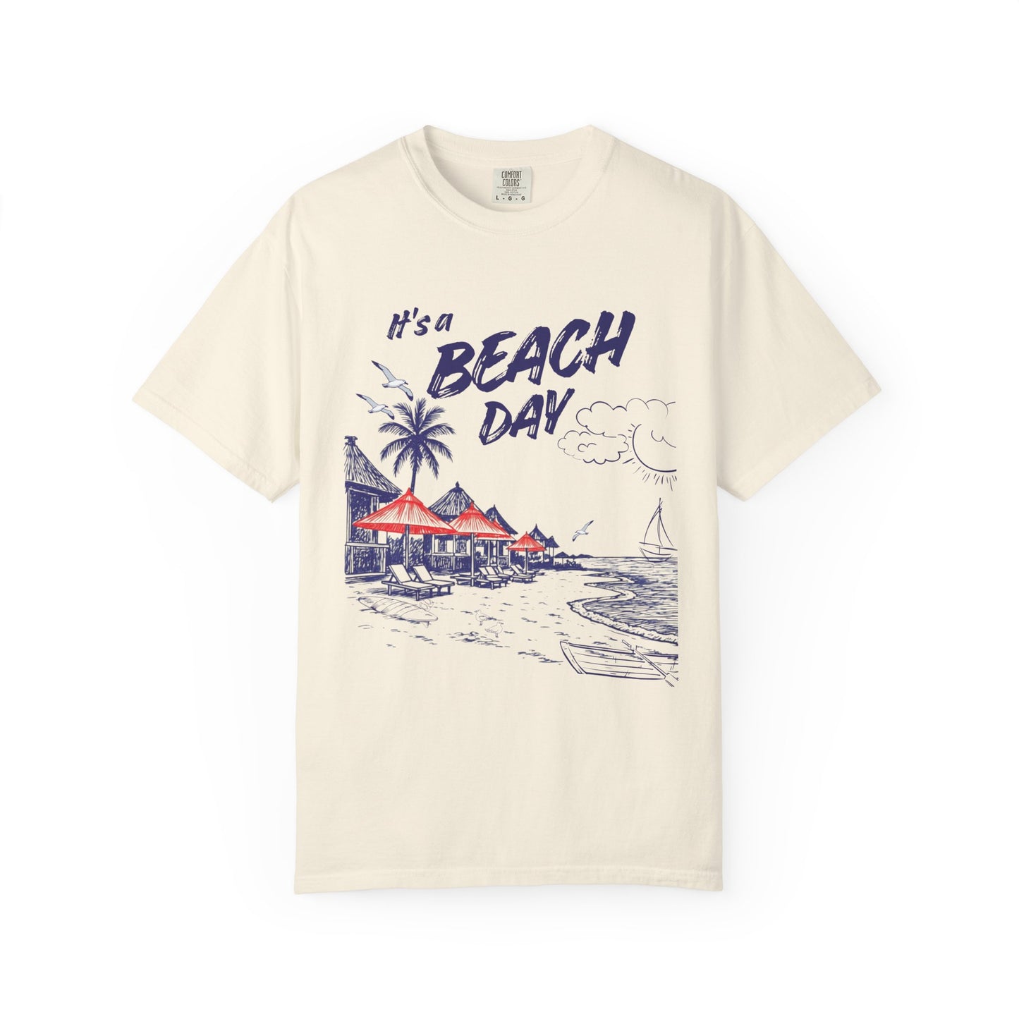 Beach Day Beach Night T-Shirt — Front & Back Beach Scene Unisex Tee