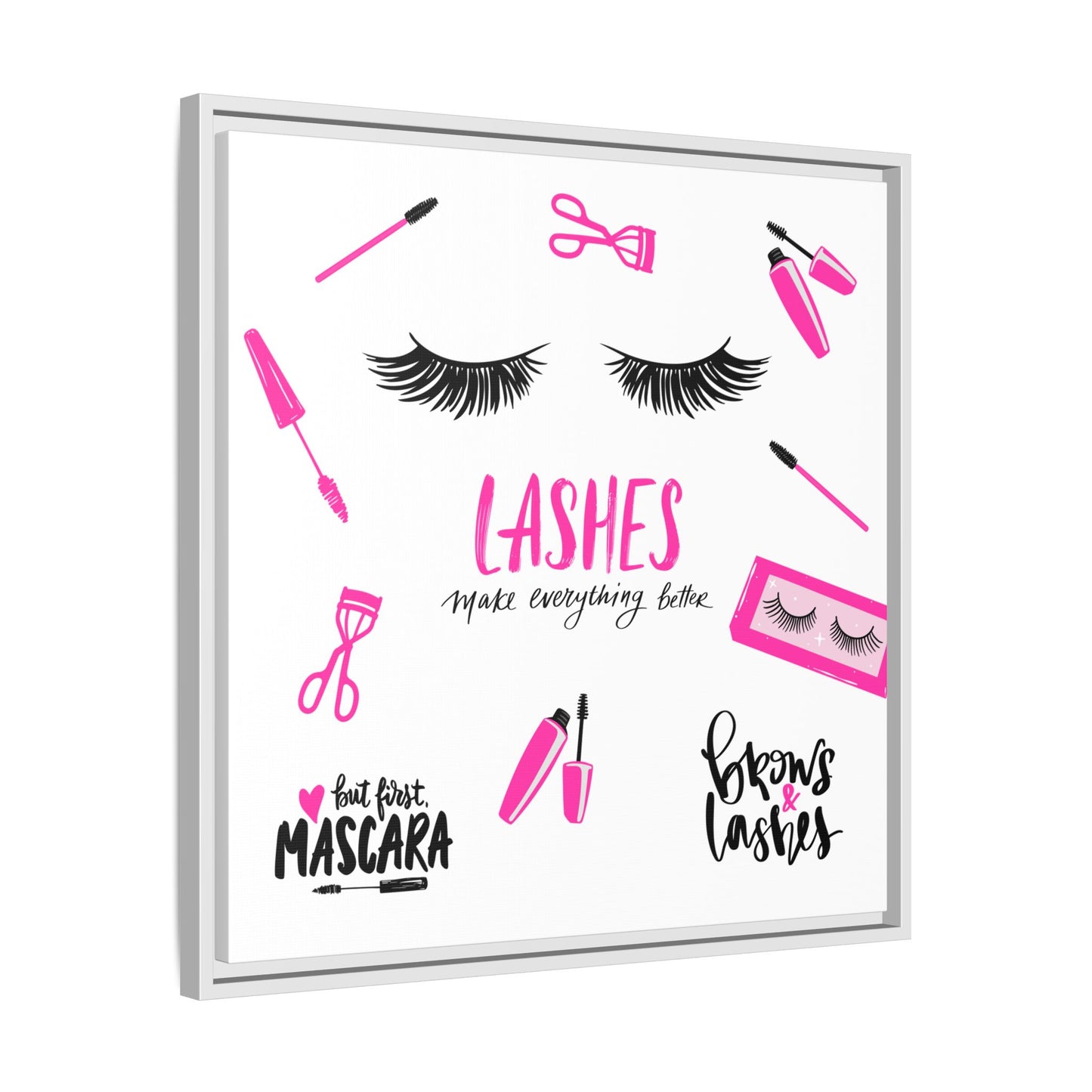 Framed Lashes Make Everything Better| Matte Canvas Wall Art