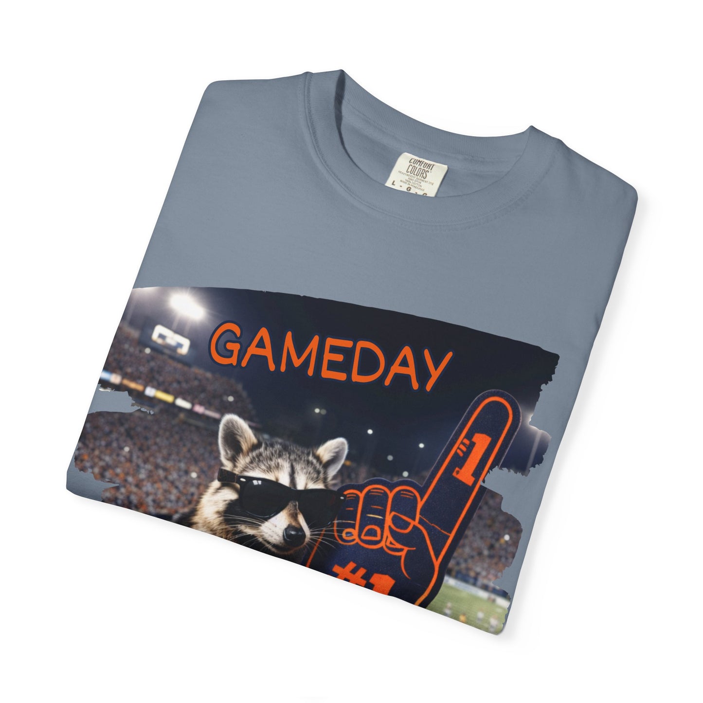Raccoon Football Fan T-Shirt — Comfort Colors Garment-Dyed Tee