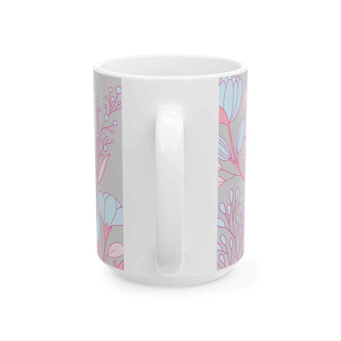 Worthy Floral Ceramic Mug — Inspirational Coffee & Tea Cup, Gift for Garden Lovers (11oz/15oz)