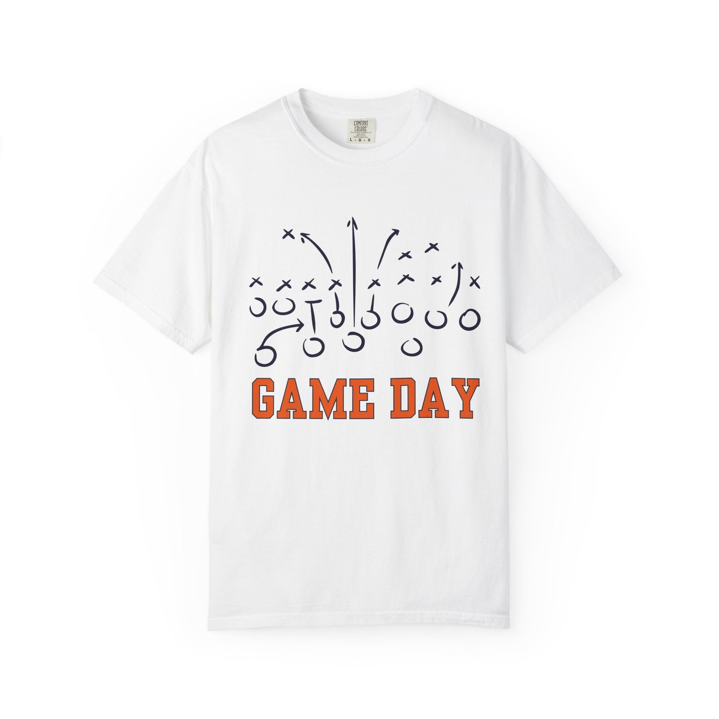 Game Day Football T-Shirt — Hand-Drawn Orange Play Routes