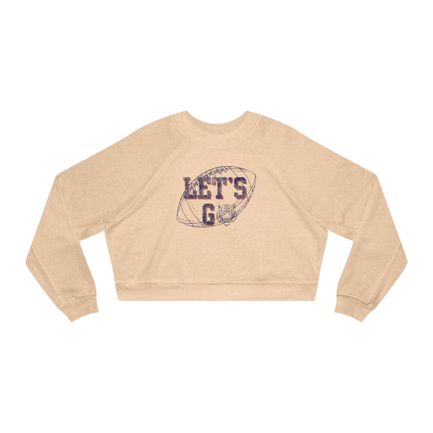 Let's Go Tigers Cropped Pullover Light Sweatshirt
