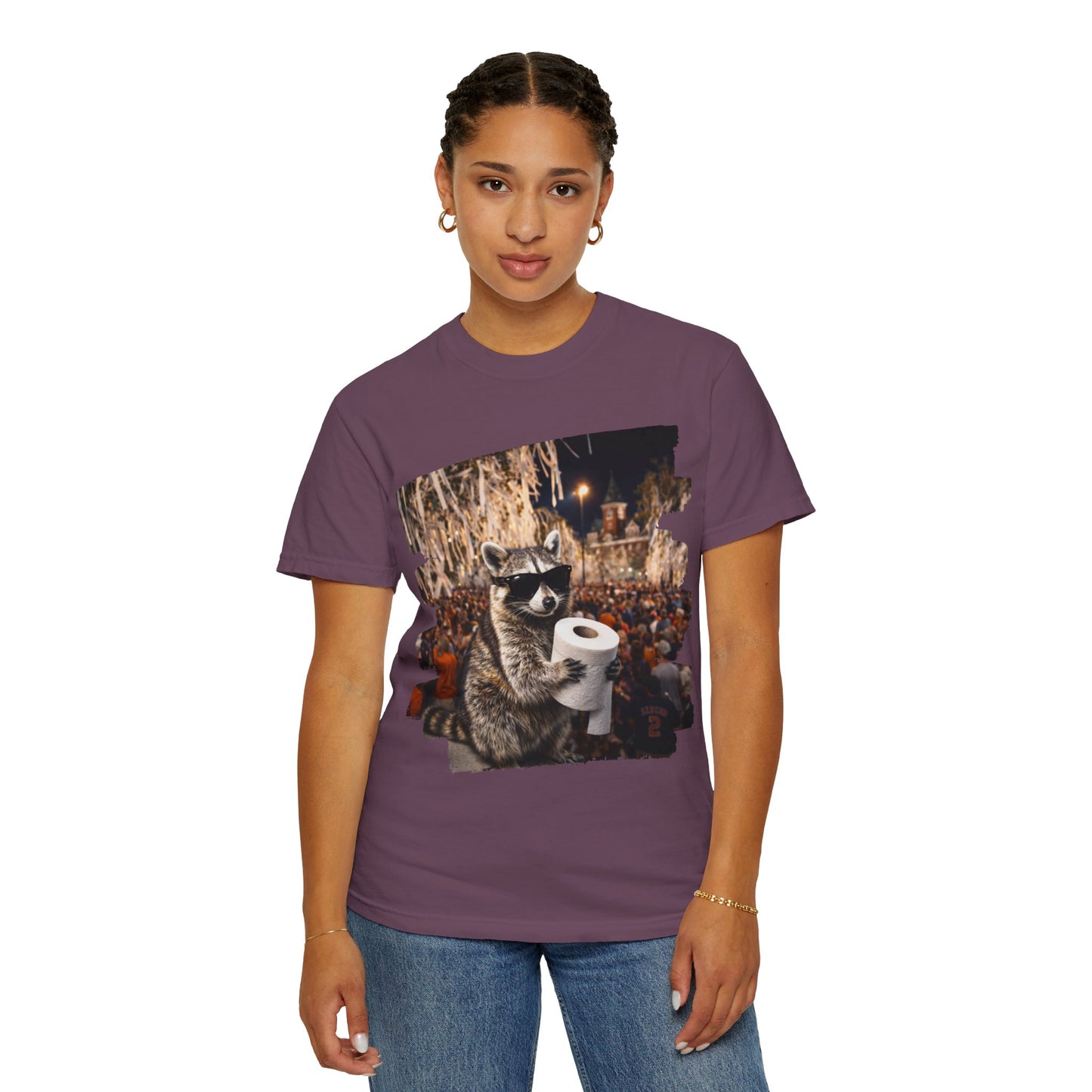 Raccoon Football T-Shirt — Comfort Colors Garment-Dyed Tee