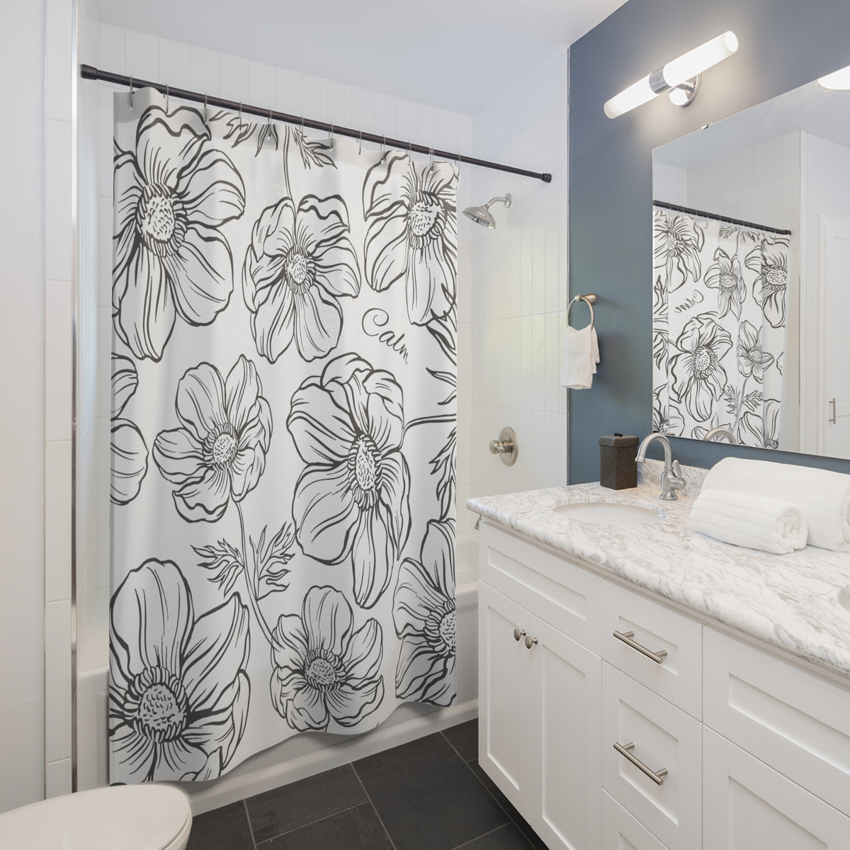 Calm Floral Shower Curtain