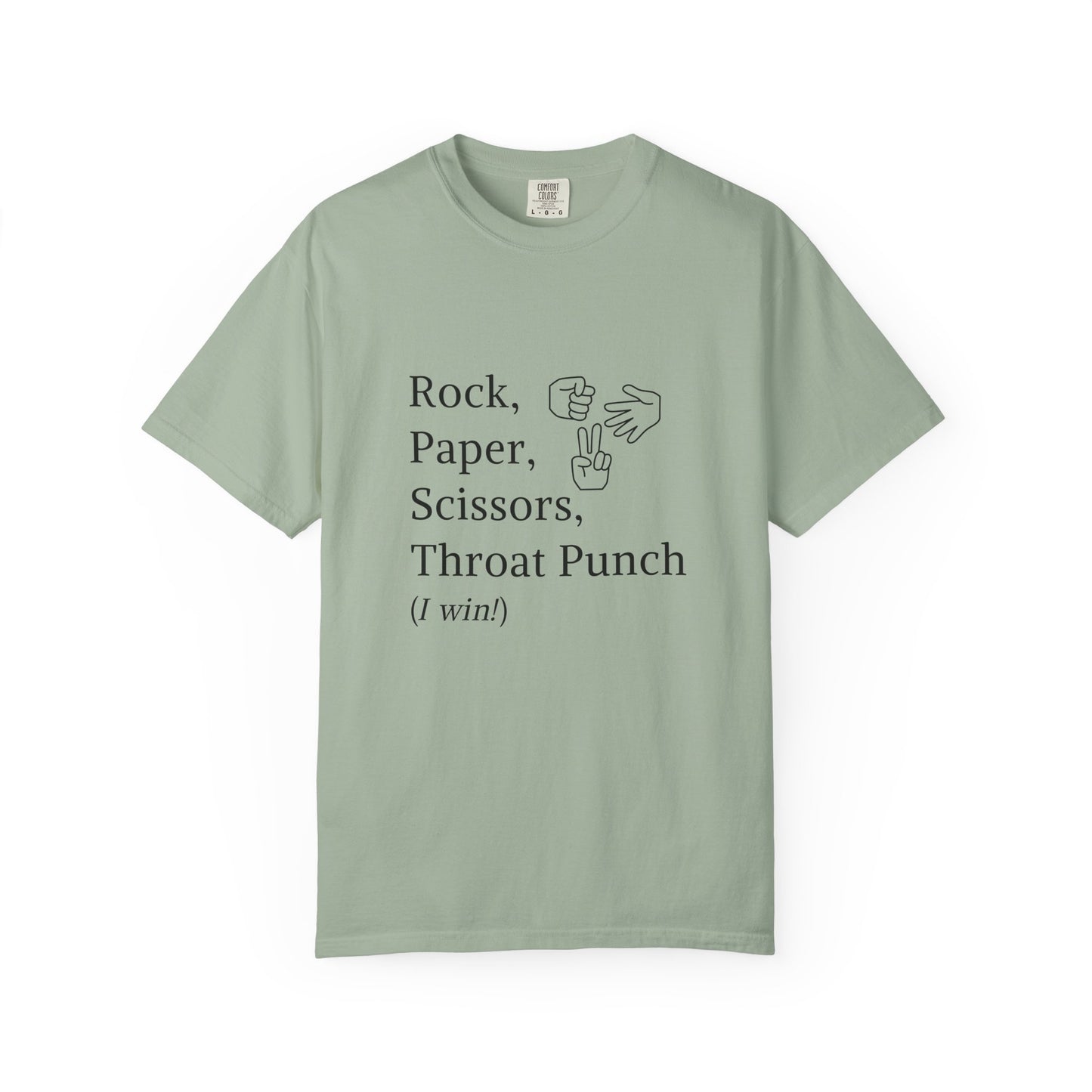Rock Paper Scissors Throat Punch T-Shirt — Funny Adult Graphic Tee