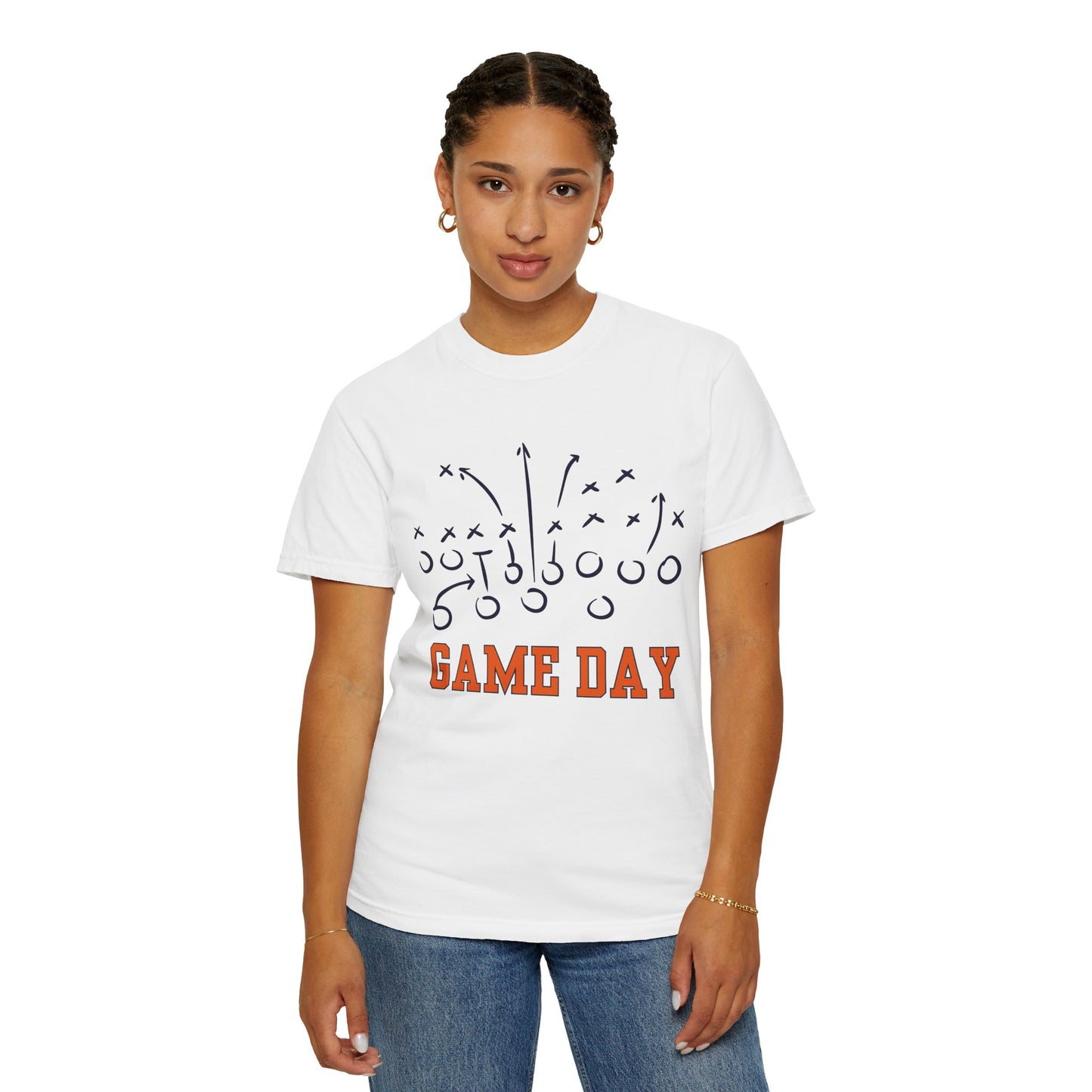 Game Day Football T-Shirt — Hand-Drawn Orange Play Routes