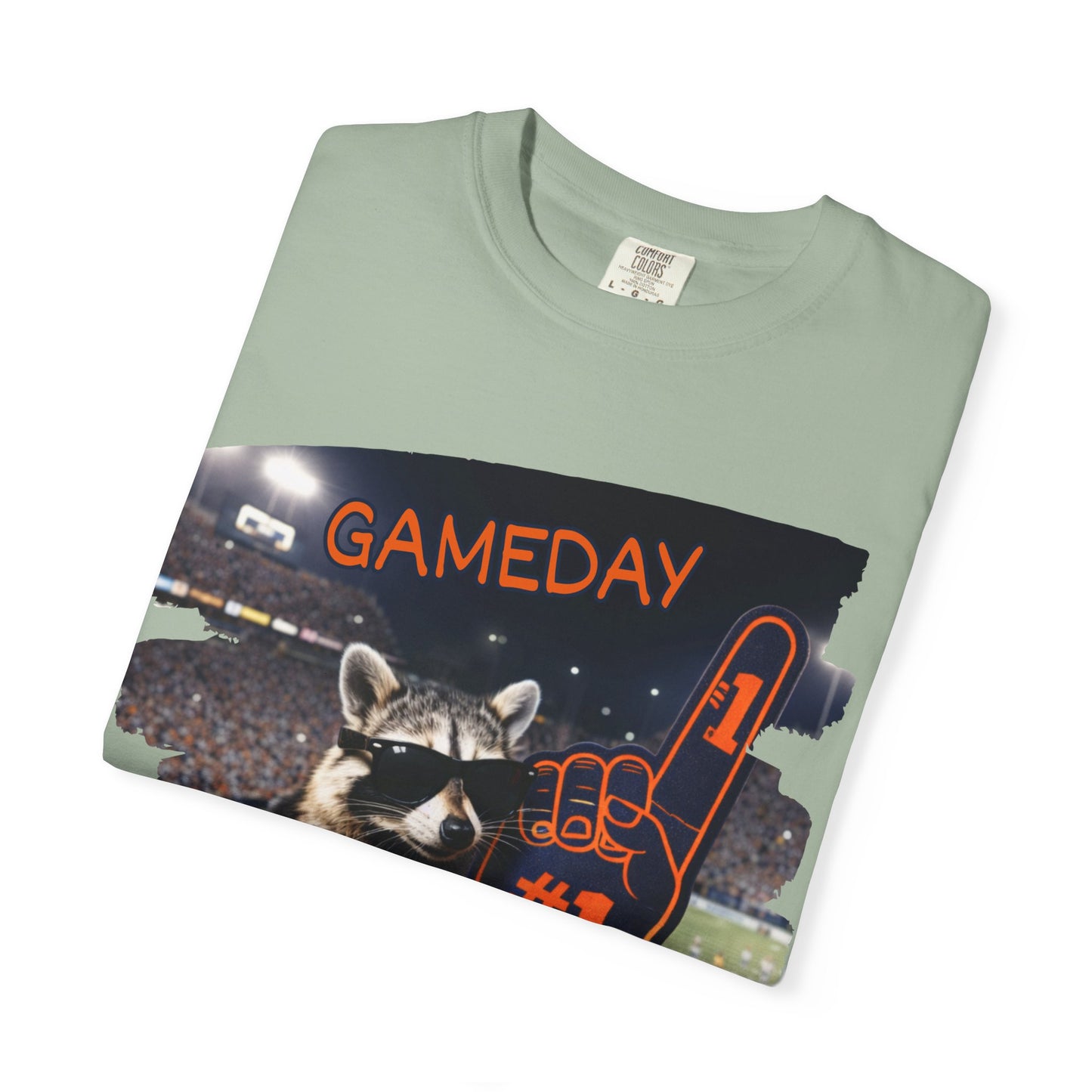 Raccoon Football Fan T-Shirt — Comfort Colors Garment-Dyed Tee