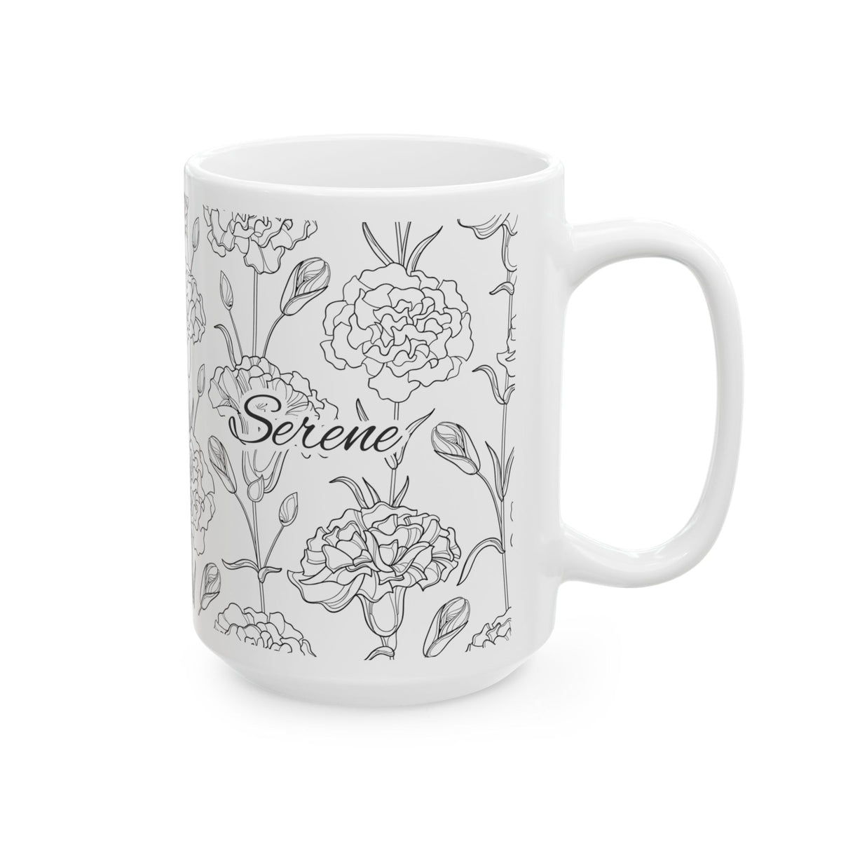 Floral "Serene" Ceramic Mug