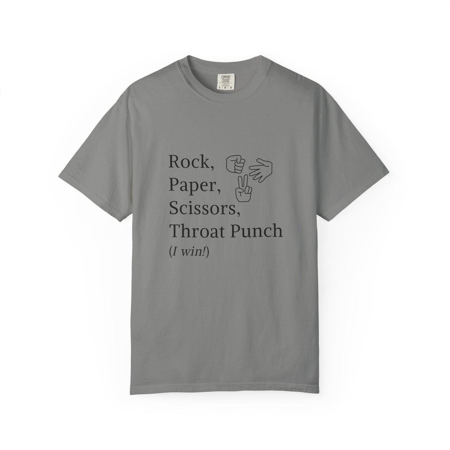 Rock Paper Scissors Throat Punch T-Shirt — Funny Adult Graphic Tee