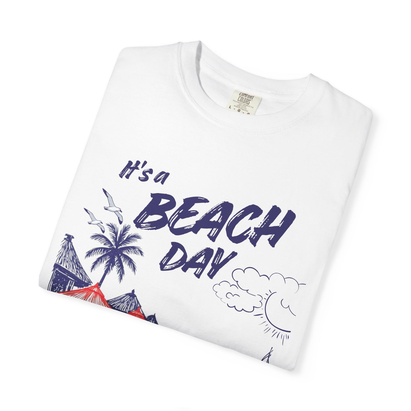 Beach Day Beach Night T-Shirt — Front & Back Beach Scene Unisex Tee