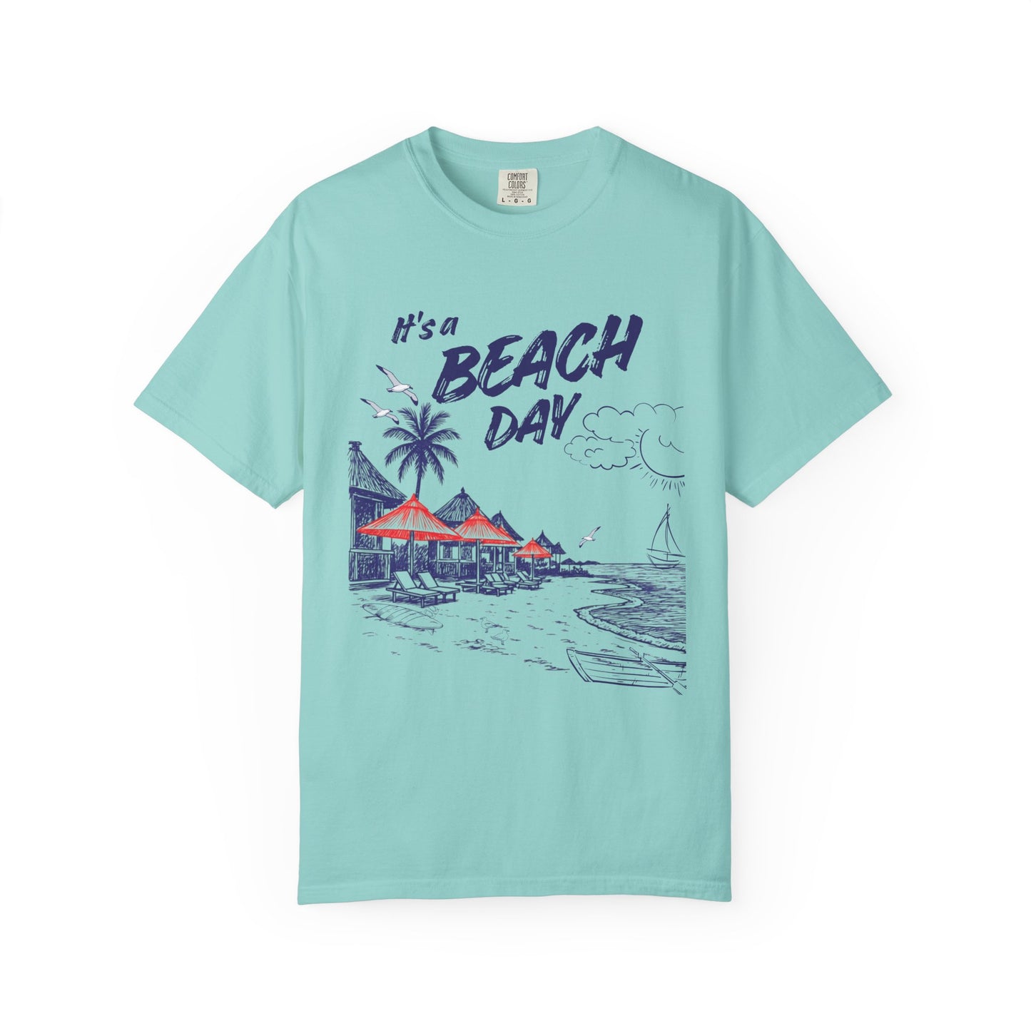 Beach Day Beach Night T-Shirt — Front & Back Beach Scene Unisex Tee