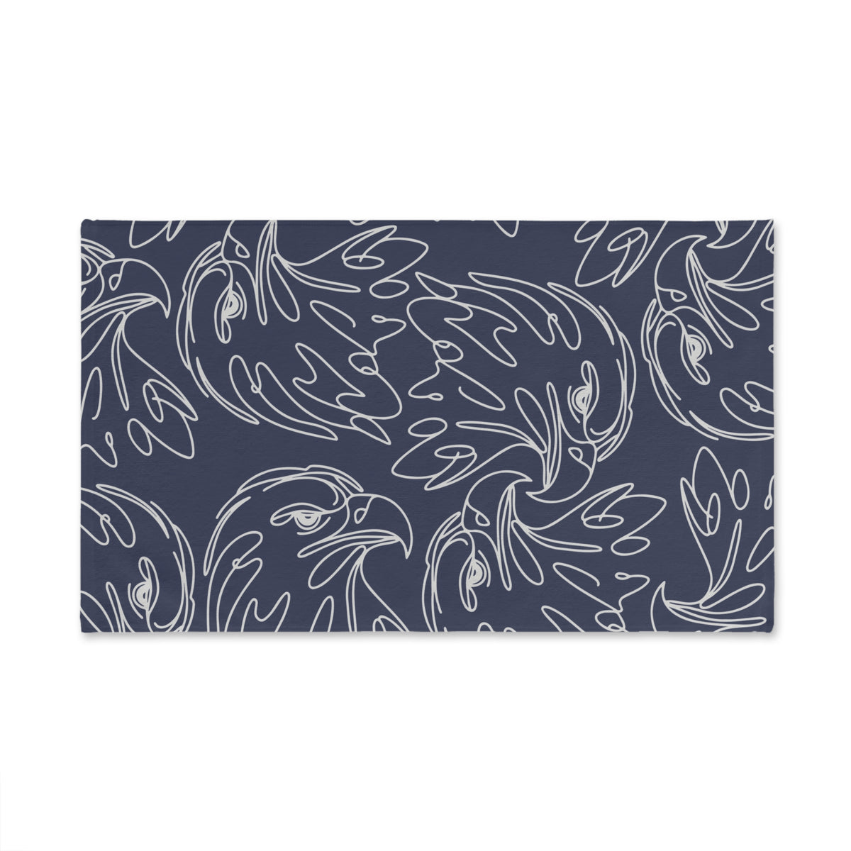 Eagle line art Hand Towel -Cream on Navy