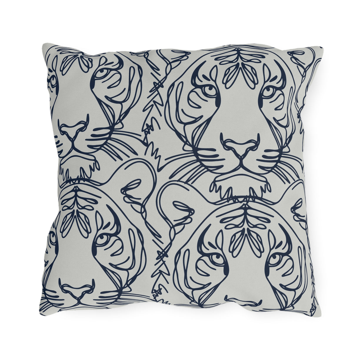 Tiger Line Art Outdoor Pillow