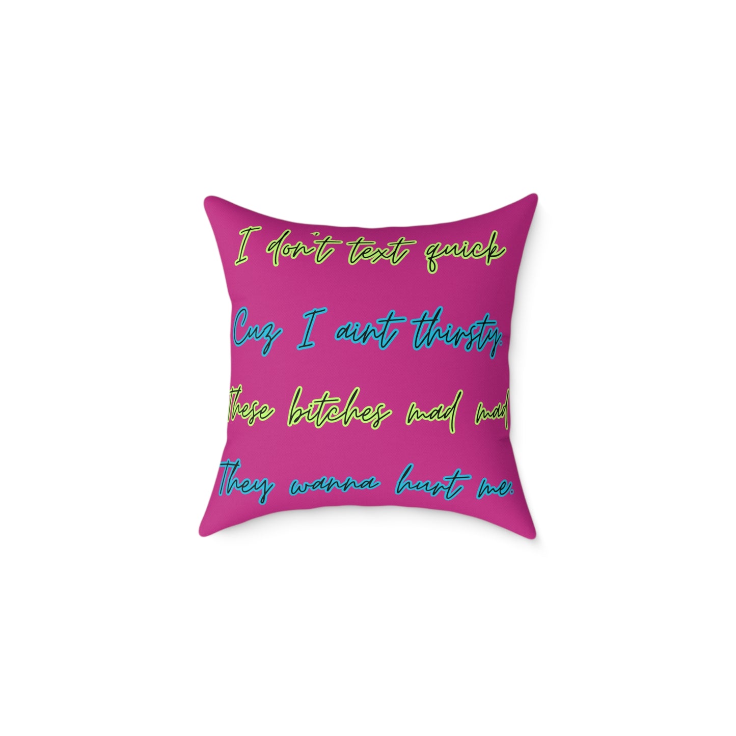 Ima Hot Girl I Do Hot Shit Pillow, Square Poly Canvas Pillow, Dorm Room Decor