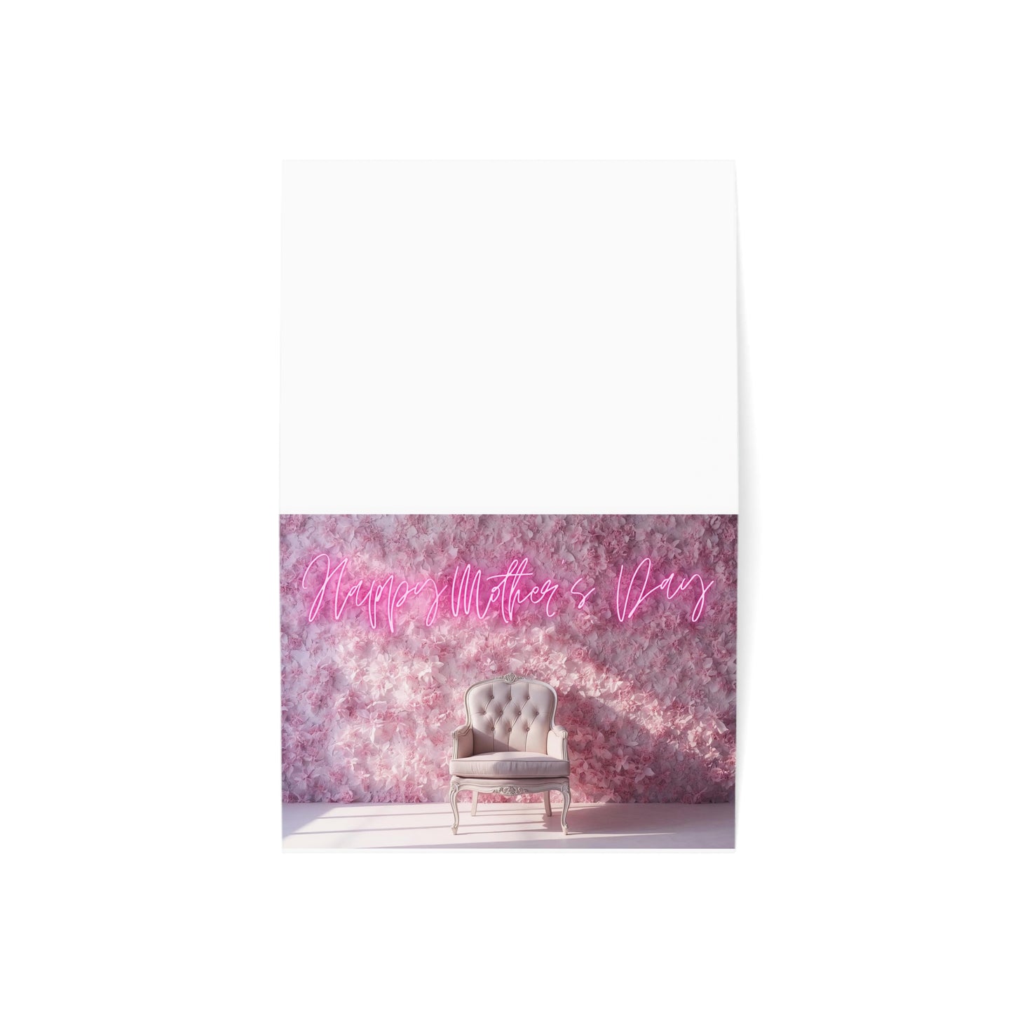 Mother's Day Greeting Card – Pink Floral Chair Design (Single or Multipack)