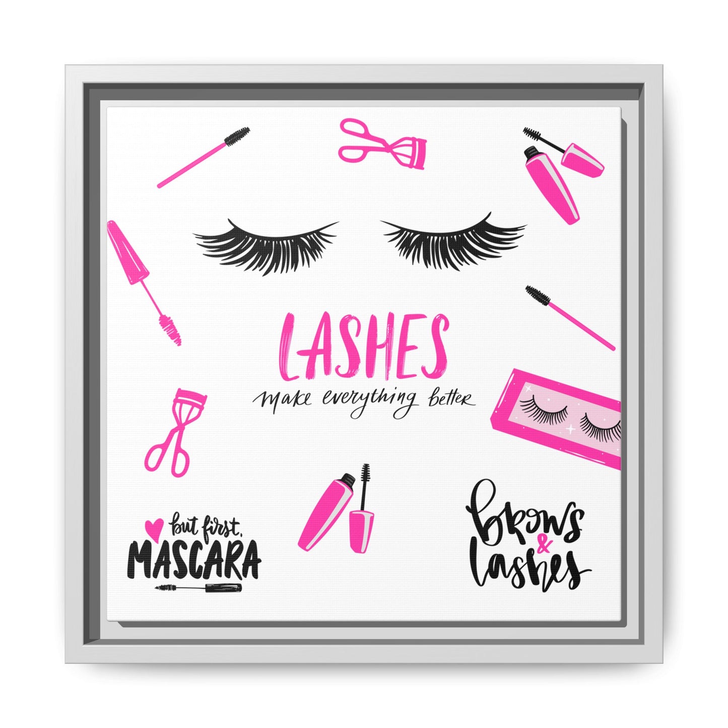 Framed Lashes Make Everything Better| Matte Canvas Wall Art