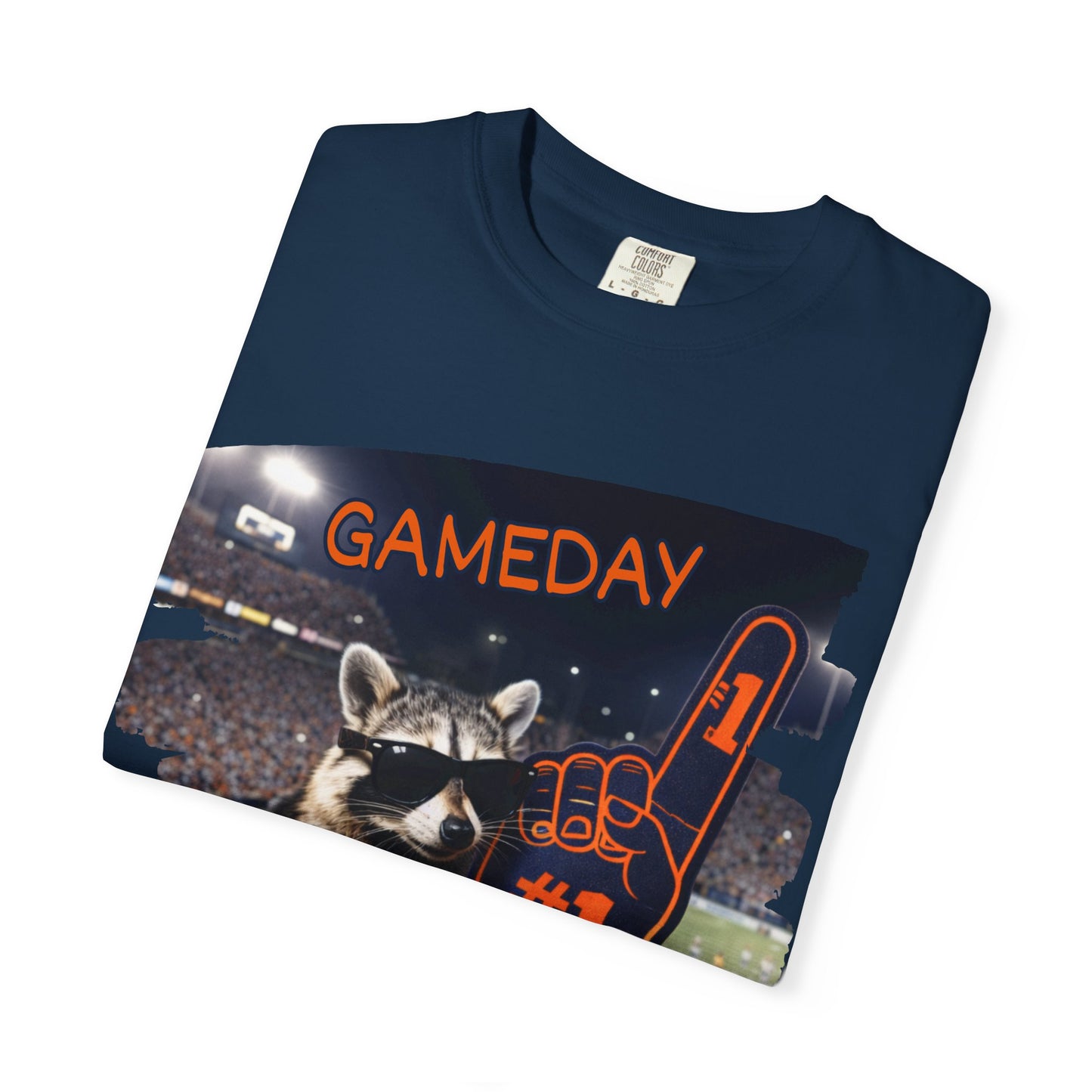 Raccoon Football Fan T-Shirt — Comfort Colors Garment-Dyed Tee