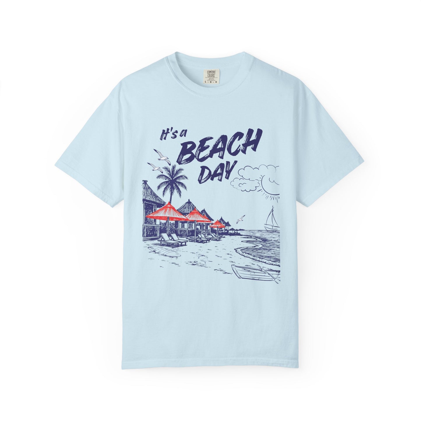 Beach Day Beach Night T-Shirt — Front & Back Beach Scene Unisex Tee