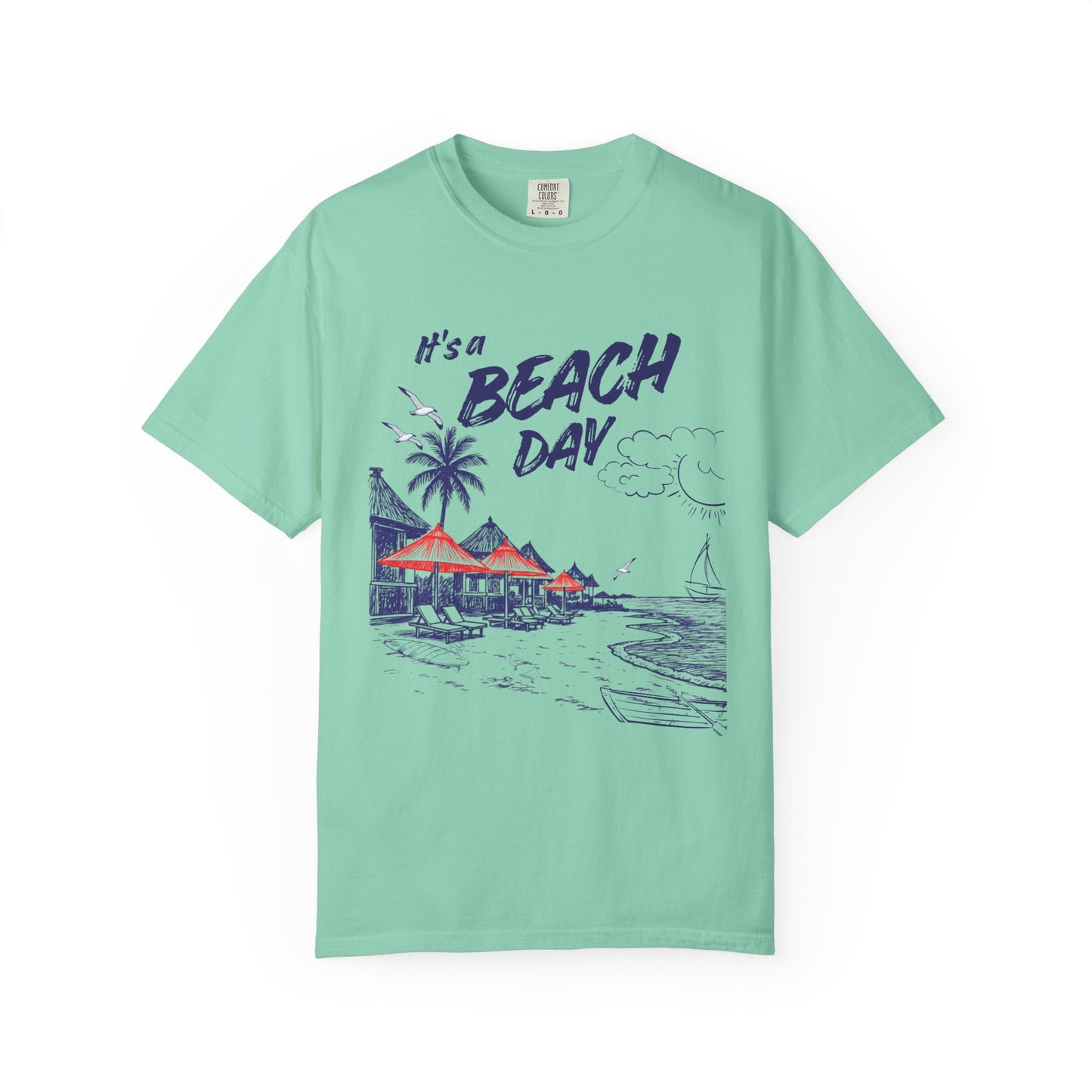 Beach Day Beach Night T-Shirt — Front & Back Beach Scene Unisex Tee