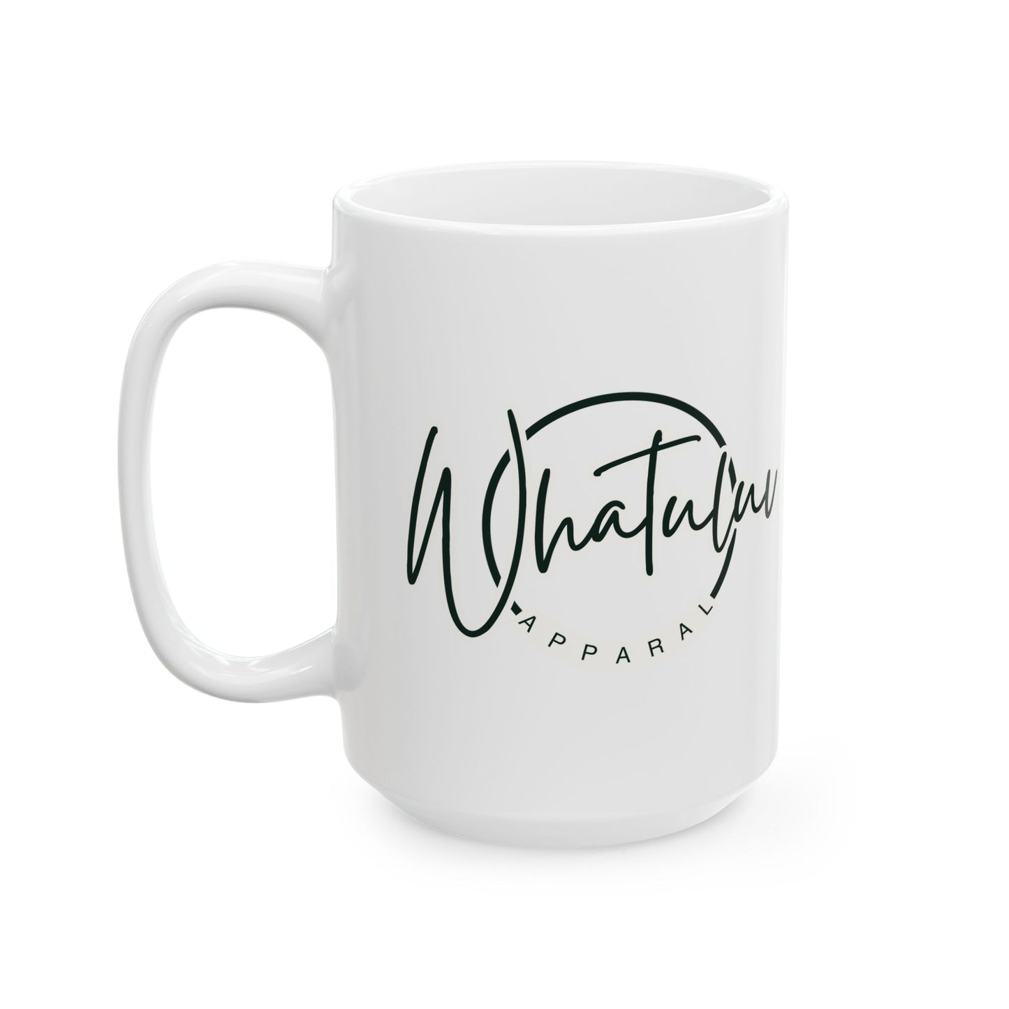 Whatuluv Logo, Ceramic Mug, Coffee Cup, Gift for Her, Tea Lover, Kitchen Decor, Personalized Drinkware, hot or cold liquids, Dishwasher safe