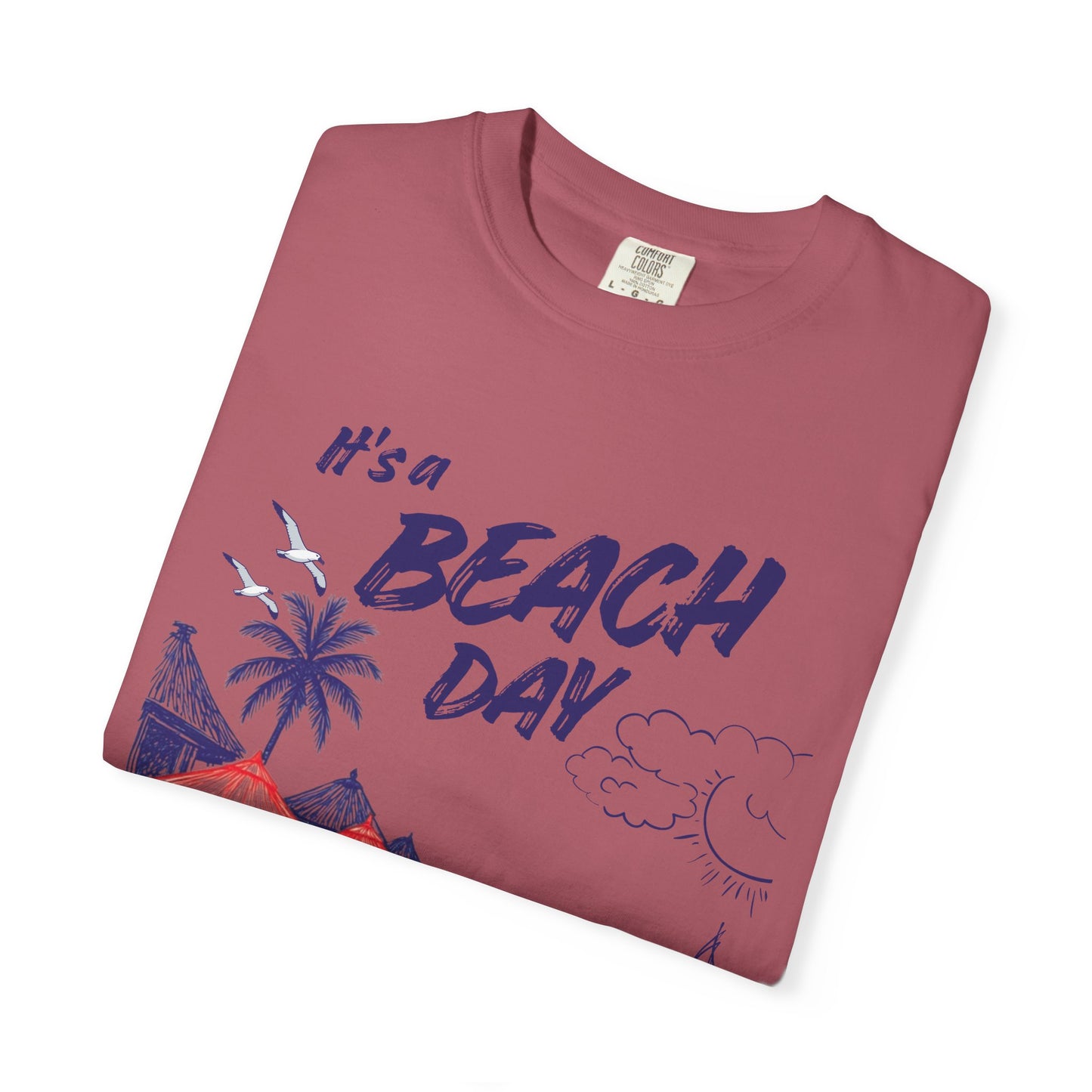 Beach Day Beach Night T-Shirt — Front & Back Beach Scene Unisex Tee