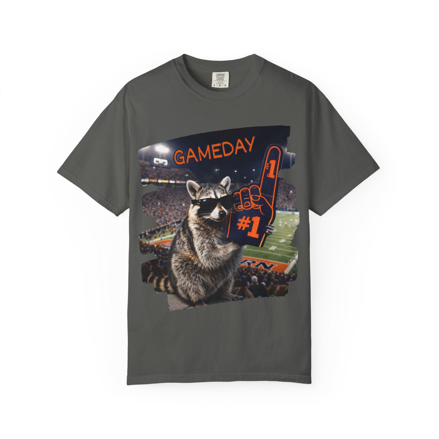 Raccoon Football Fan T-Shirt — Comfort Colors Garment-Dyed Tee