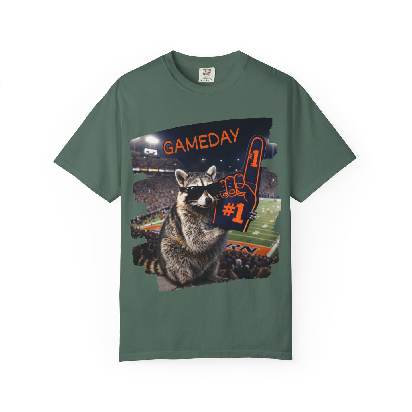 Raccoon Football Fan T-Shirt — Comfort Colors Garment-Dyed Tee