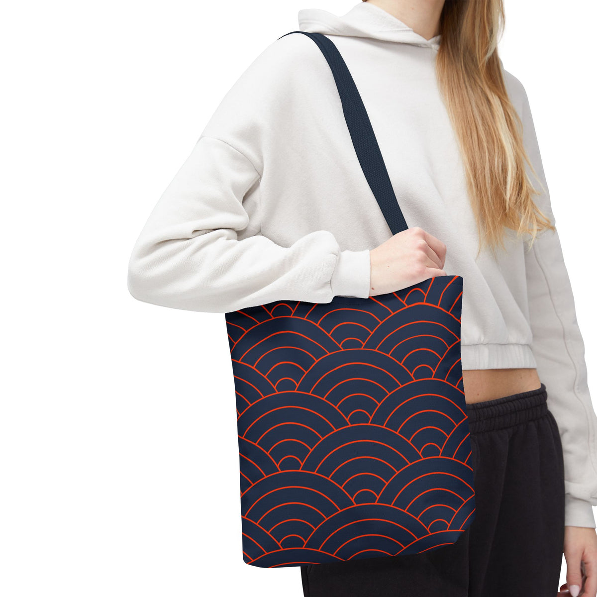 Japanese Seigaiha Wave Pattern Tote Bag